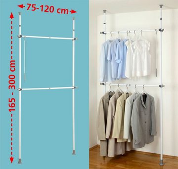 WENKO Teleskopregal Herkules Basic, verstellbar, Breite 75-120 cm, Höhe 165-300 cm