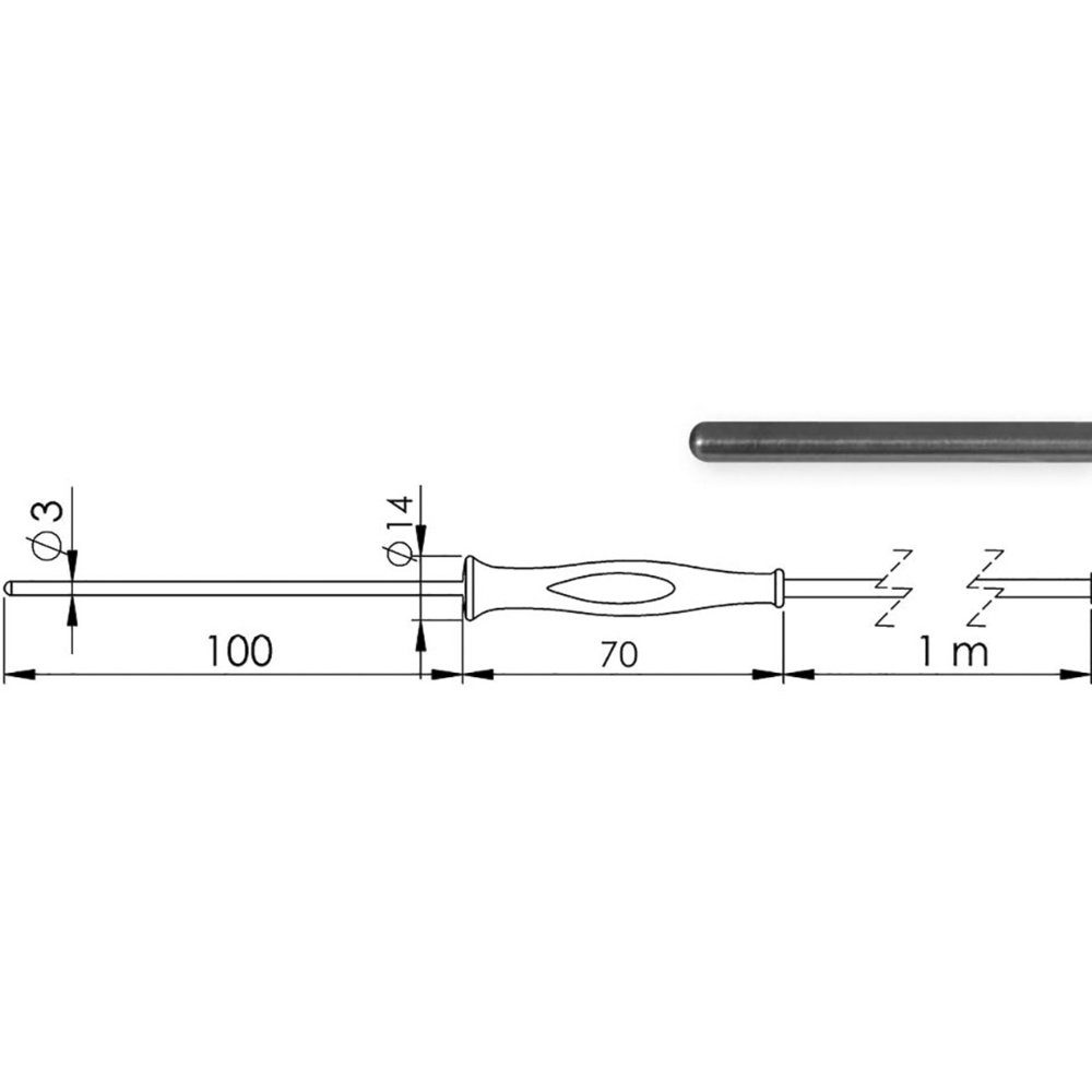 Thermodetektor Greisinger GF 1T-T3-AA-BNC Tauchfühler -70 bis +250 °C Fühler-Typ Pt