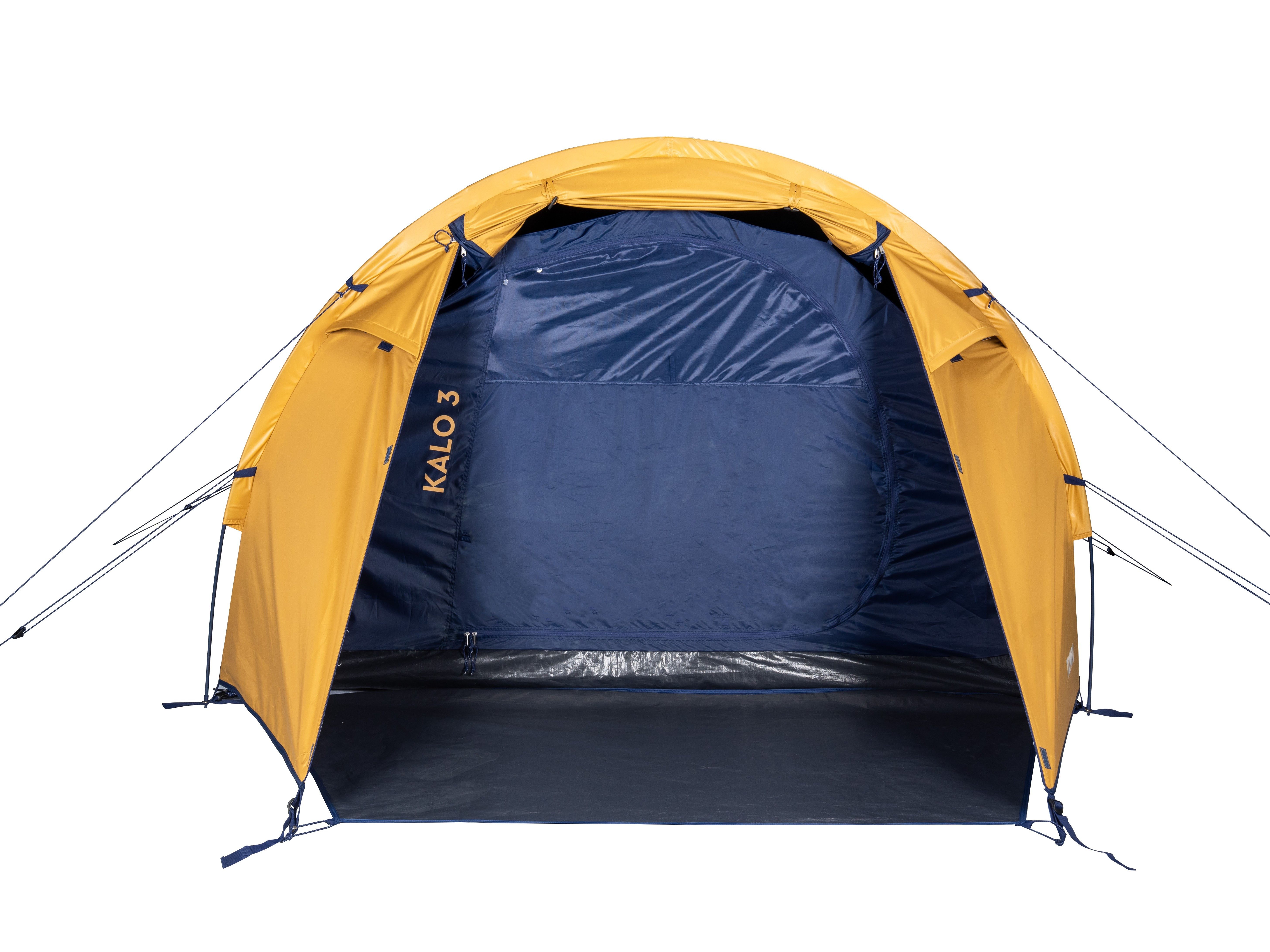Tambu Tunnelzelt TAMBU - KALO 3 - Trekkingzelt, Personen: 3, 100 % recycelter Polyester, PFC-Frei, Black-Sky
