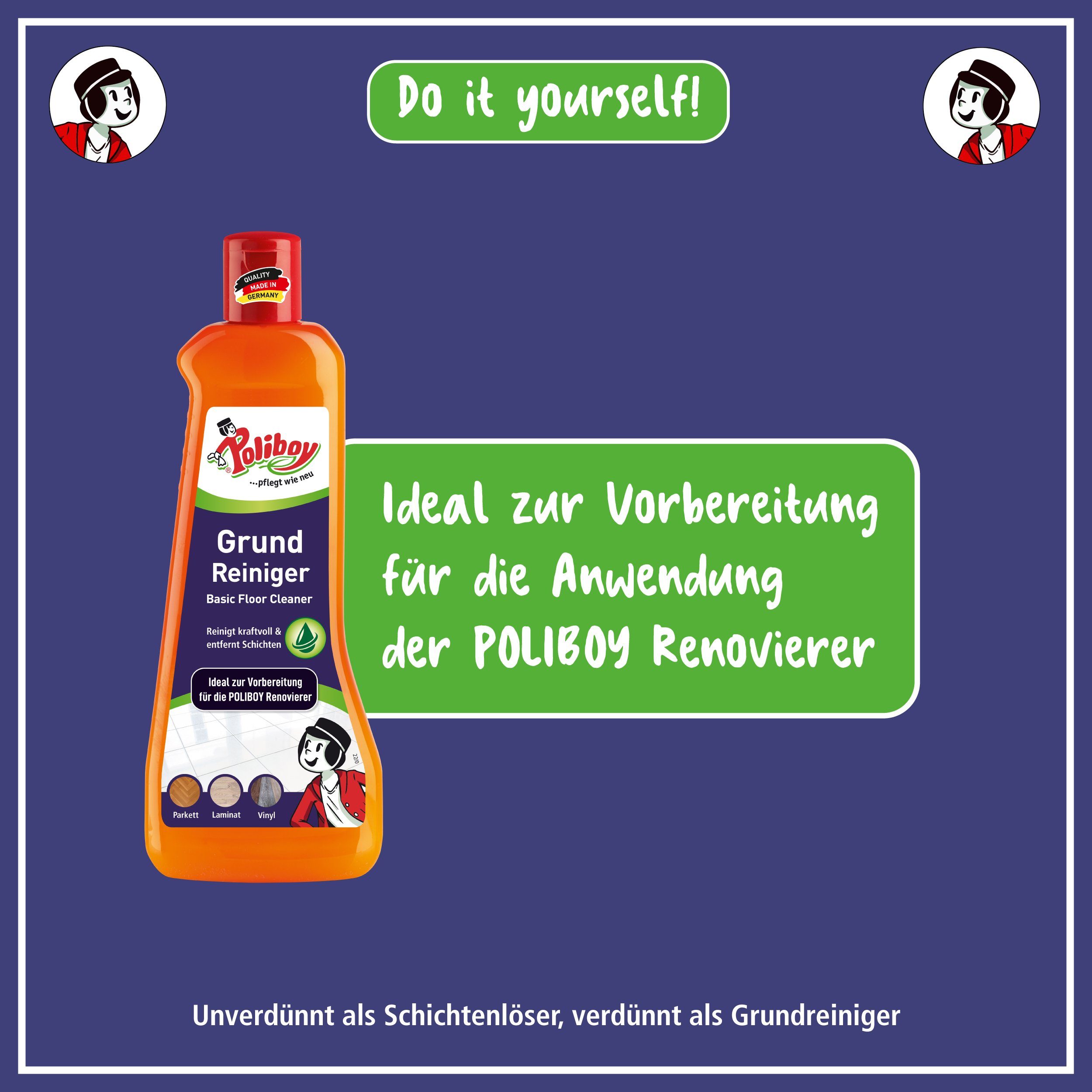 als Germany) für Grundreiniger wasserfeste - 1 in poliboy Böden - für - Renovierer (Ideal Made Liter Vorbehandlung