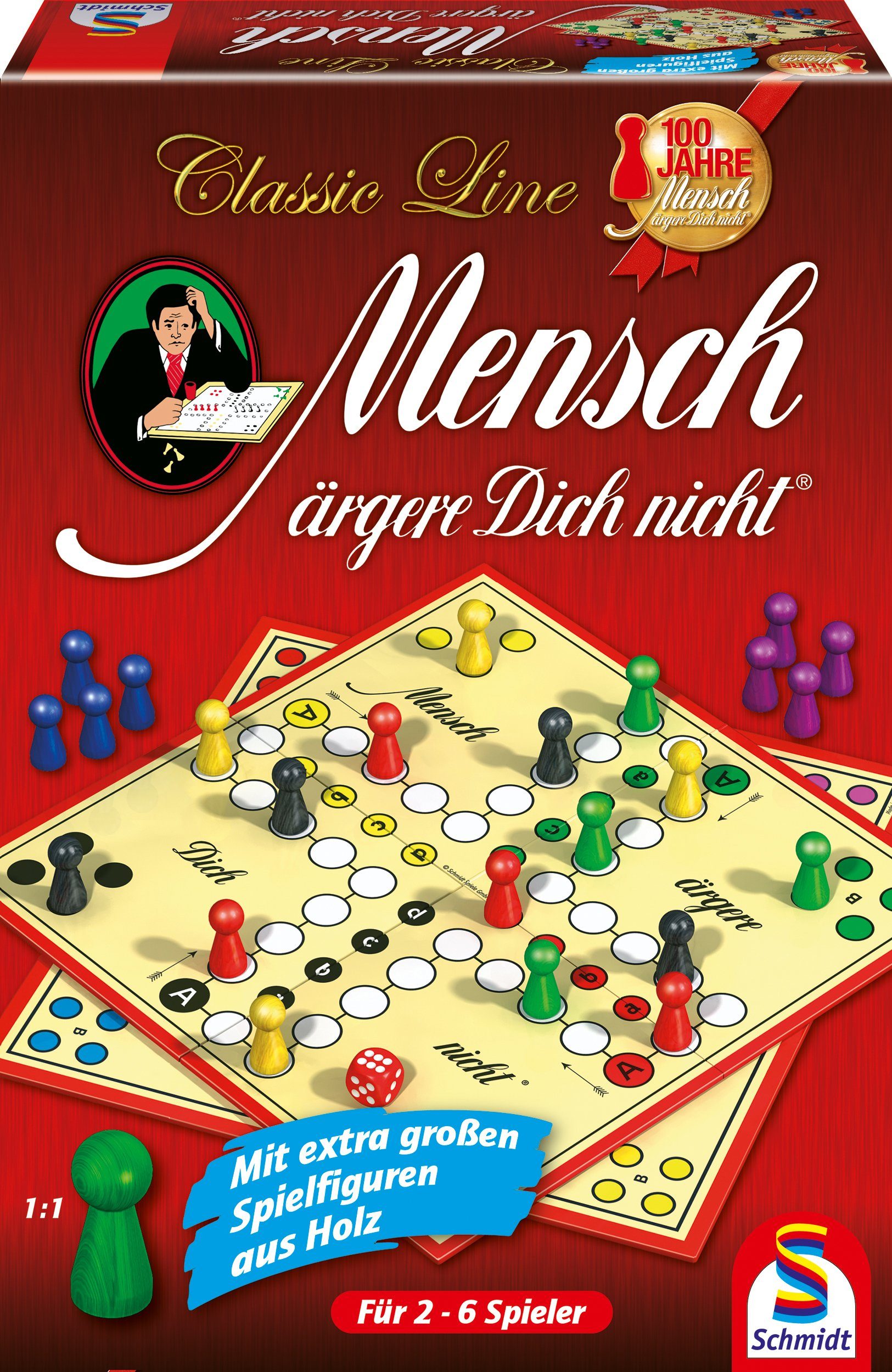 Schmidt Spiele Spiel Classic Line, Mensch ärgere Dich nicht®, mit großen Spielfiguren, Made in Germany