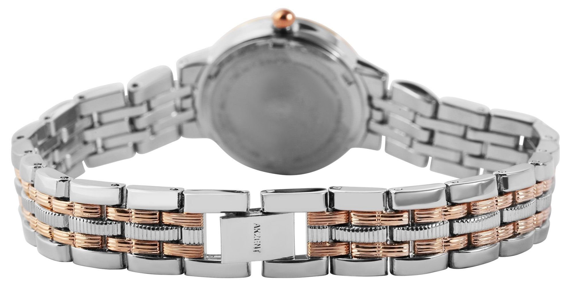 Bigum Armbanduhr AKZENT aus silberfarbig3 mit Quarzuhr Damen Metall Gliederband