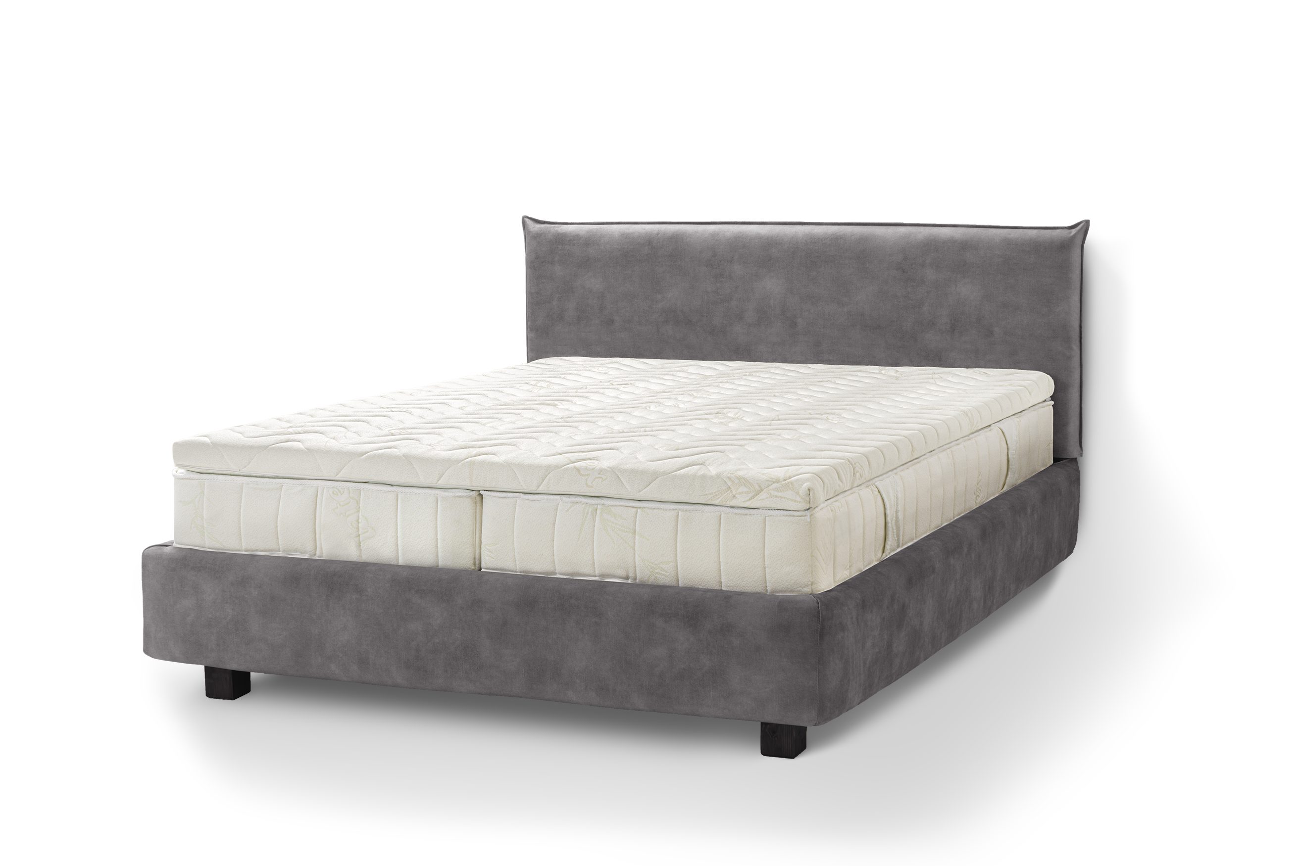 Letti Moderni Holzbett Bett Puro, hergestellt aus hochwertigem Massivholz Plüsch Ash Warm Gray