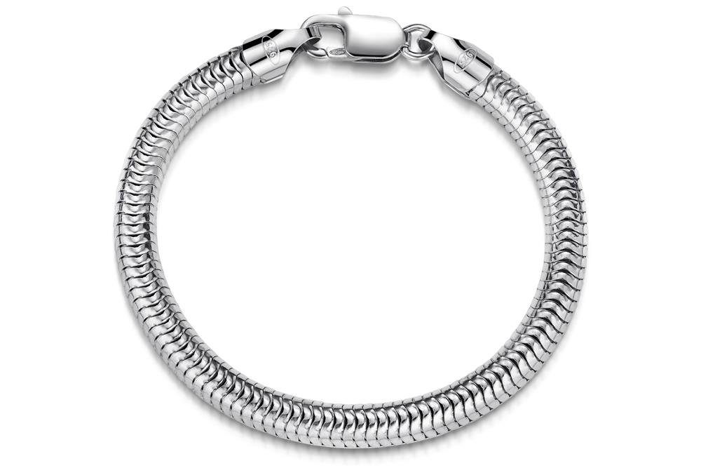 Silberkettenstore Silberarmband Schlangenkette Armband 6mm - 925 Silber, Länge wählbar von 18-25cm