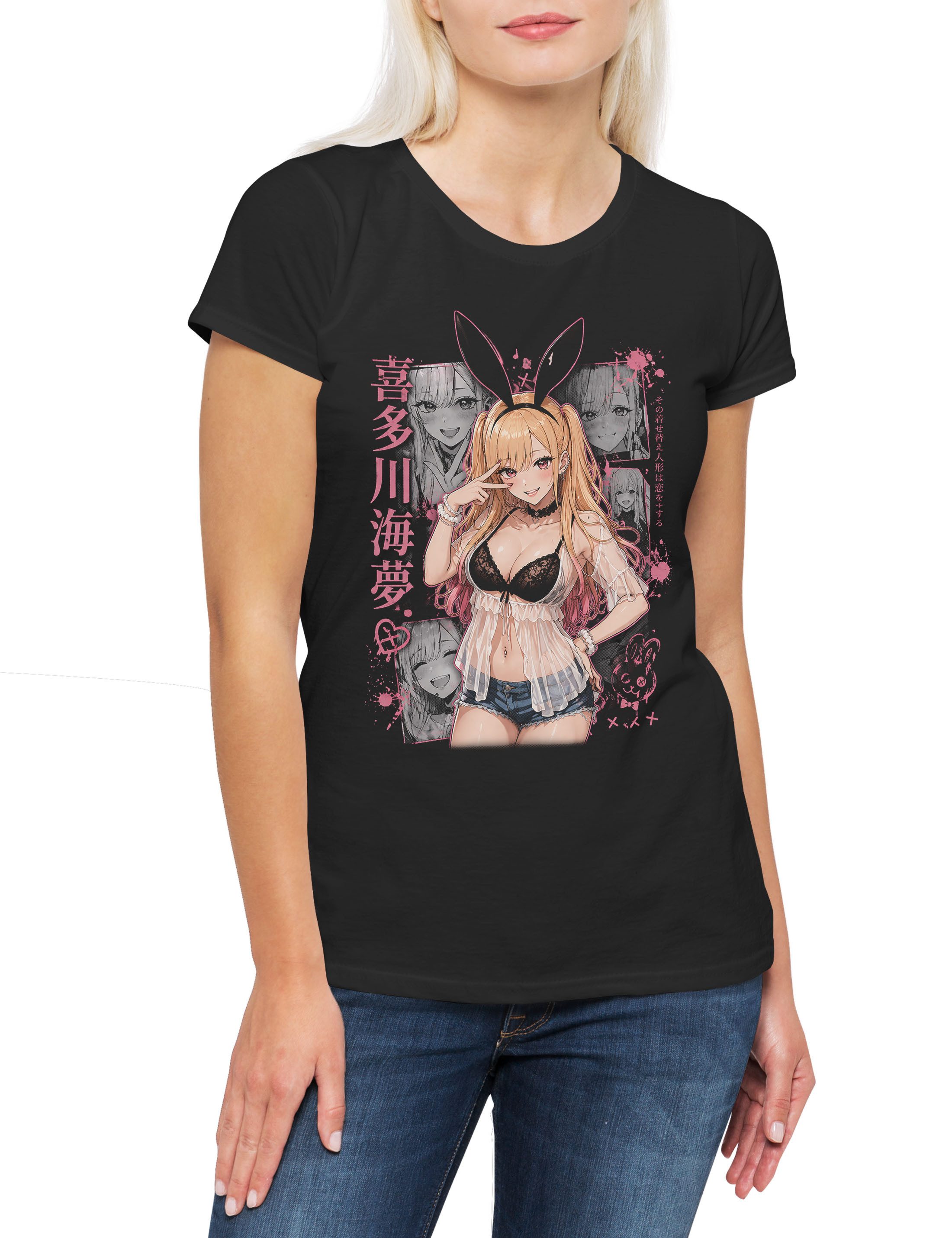 Print-Shirt Bunny Misa Damen T-Shirt Light Note Kira Yagami L Death Ryuk Series