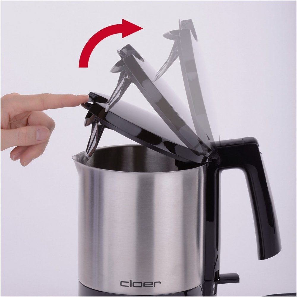 Cloer Wasserkocher 4700 Wasserkocher schwarz/edelstahl, 1.5 l, 1800 W