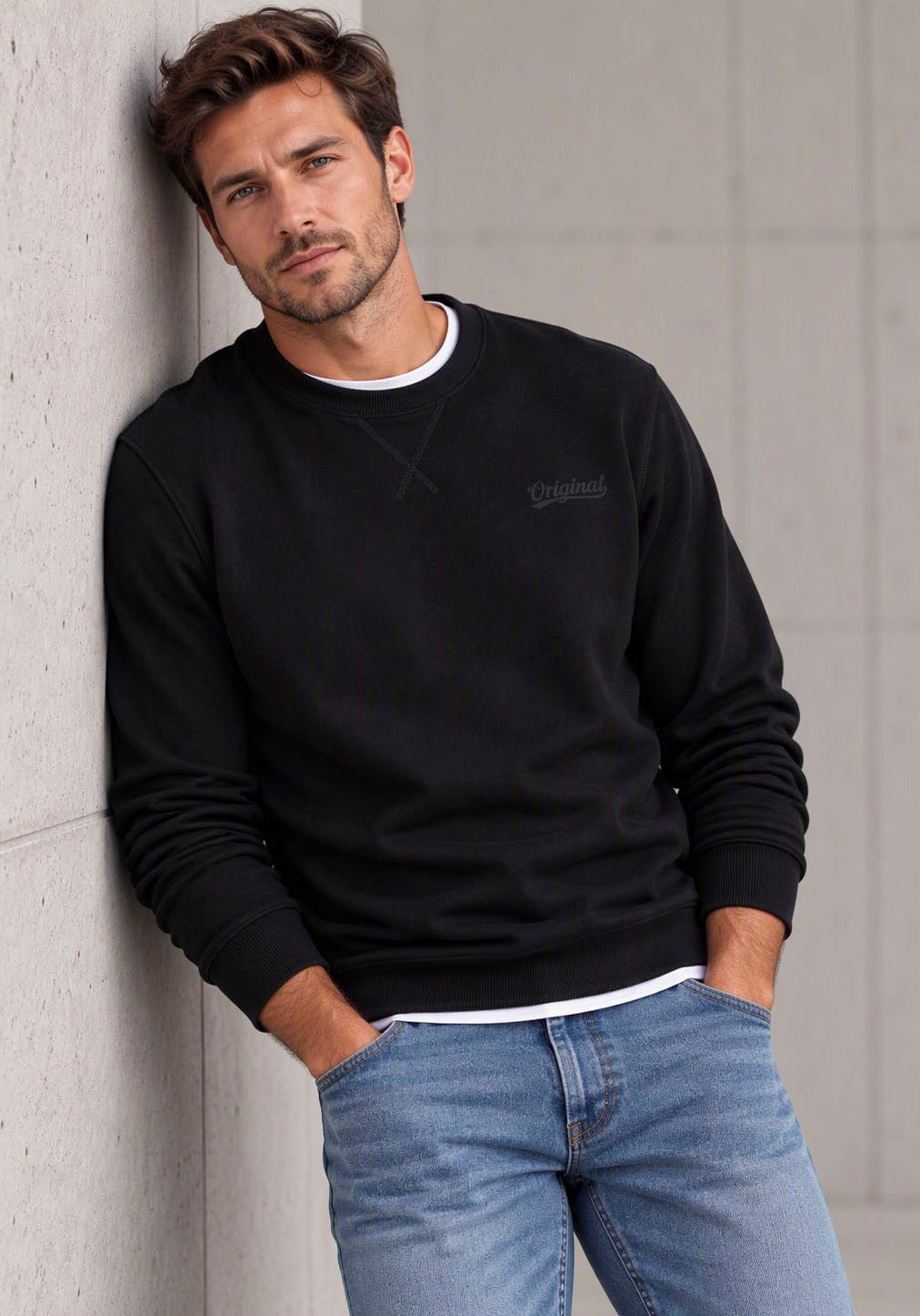 Man's World Sweatshirt in vielen Top Farben! Perfekt für Alltag, Freizeit und Büro Premium Bestseller mit klarer Passform - Starke Preis Leistung!