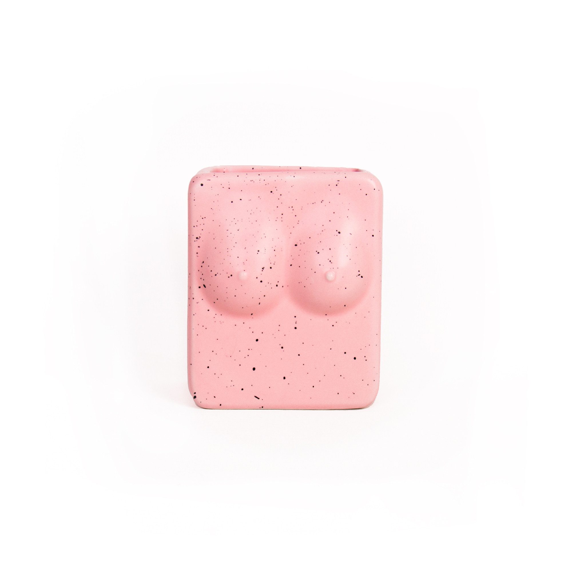 Helio Ferretti Zahnbürstenhalter Tits, (Keramik, 1-St., handbemalt, rosa), ca. 8 x 6 x 10 cm - auch als kleine Vase nutzbar – Bild 2 von 4