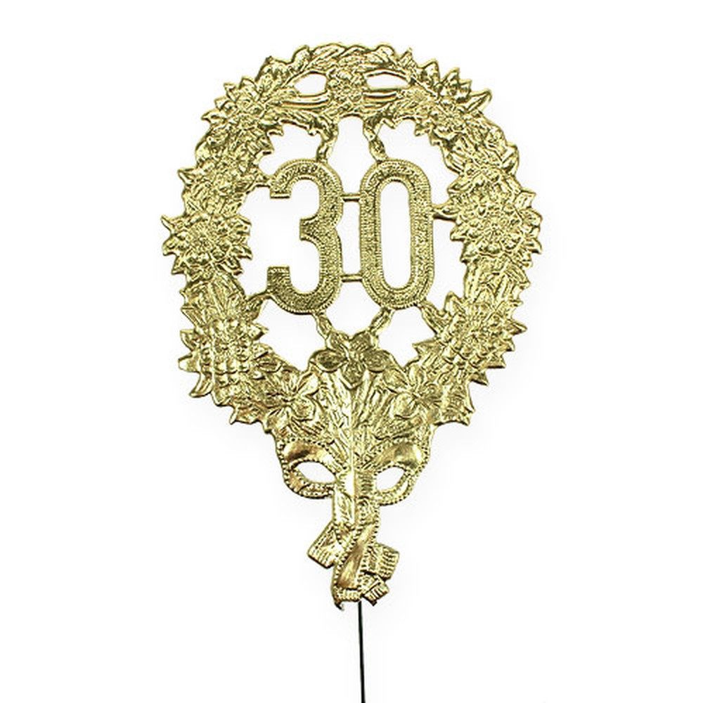 Viana Jubiläumskarte Jubiläumszahl 30 Gold Deko Ø8cm 10 Stück für Tischdekoration &
