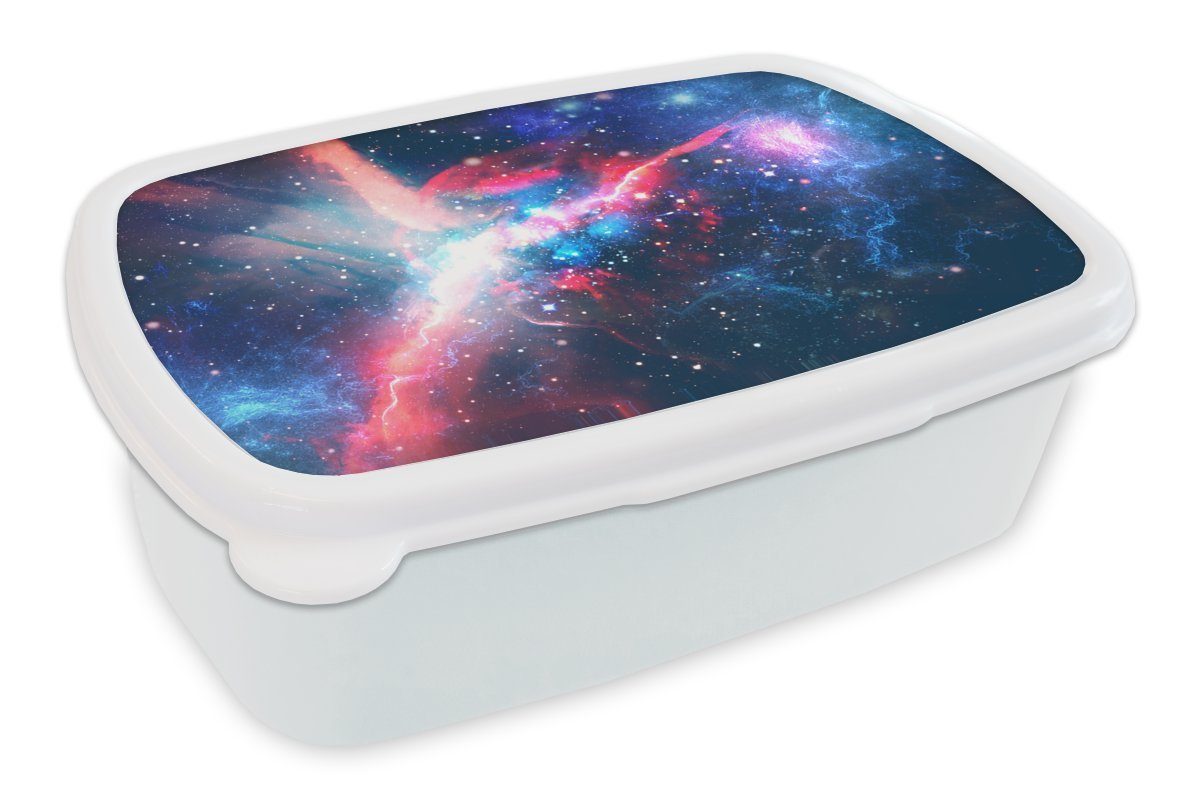 MuchoWow Lunchbox Raum - Licht (2-tlg), - und und Jungs Erwachsene, weiß Blau, Mädchen für Kunststoff, Brotbox für Brotdose, Kinder