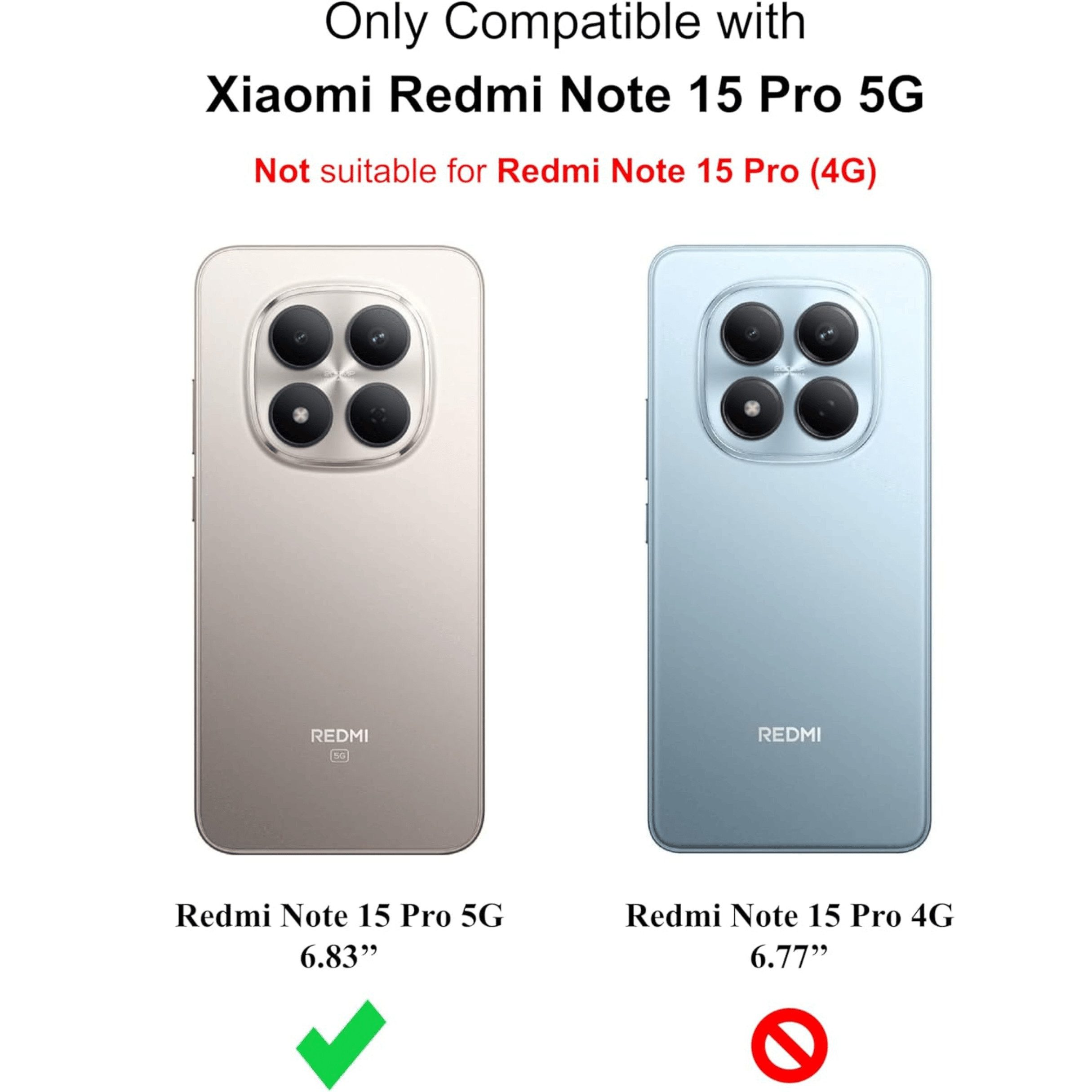 SmartUP Smartphone-Hülle für Xiaomi Redmi Note 15 Pro 5G Silikon Clear Cover Case Handy Slim 6,83 Zoll, kompletter Rundumschutz – Bild 2 von 5