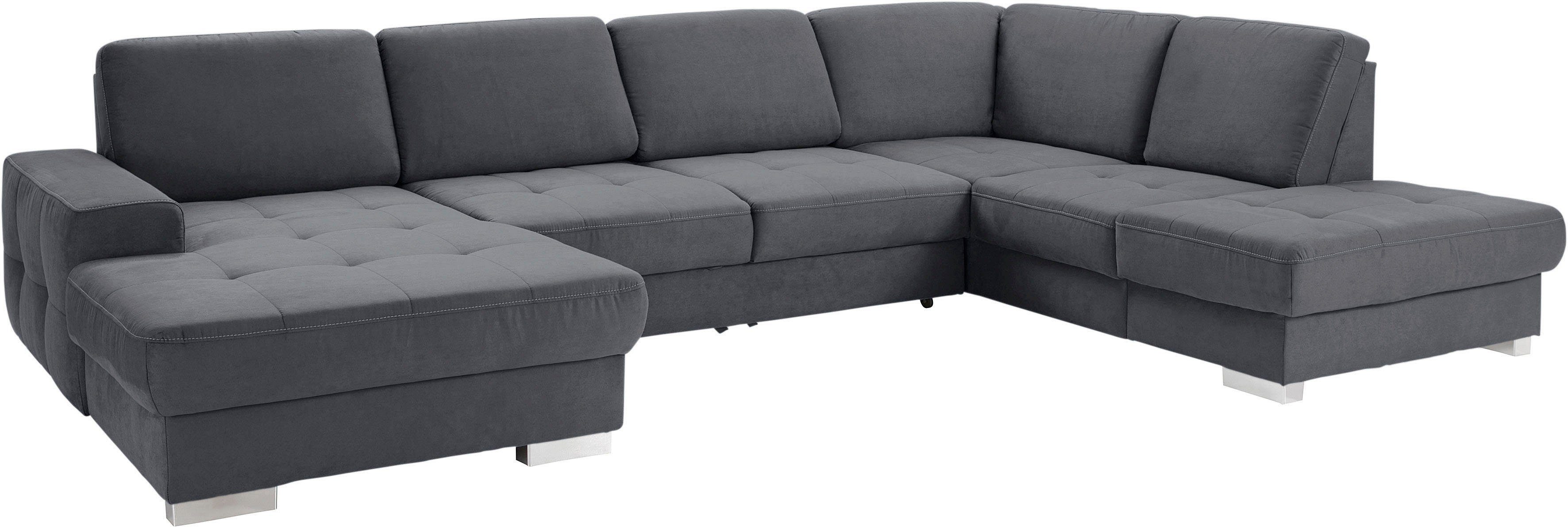 sit&more Wohnlandschaft Santorini U-Form, mit Federkern und Sitztiefenverstellung, wahlweise mit Schlaffunktion