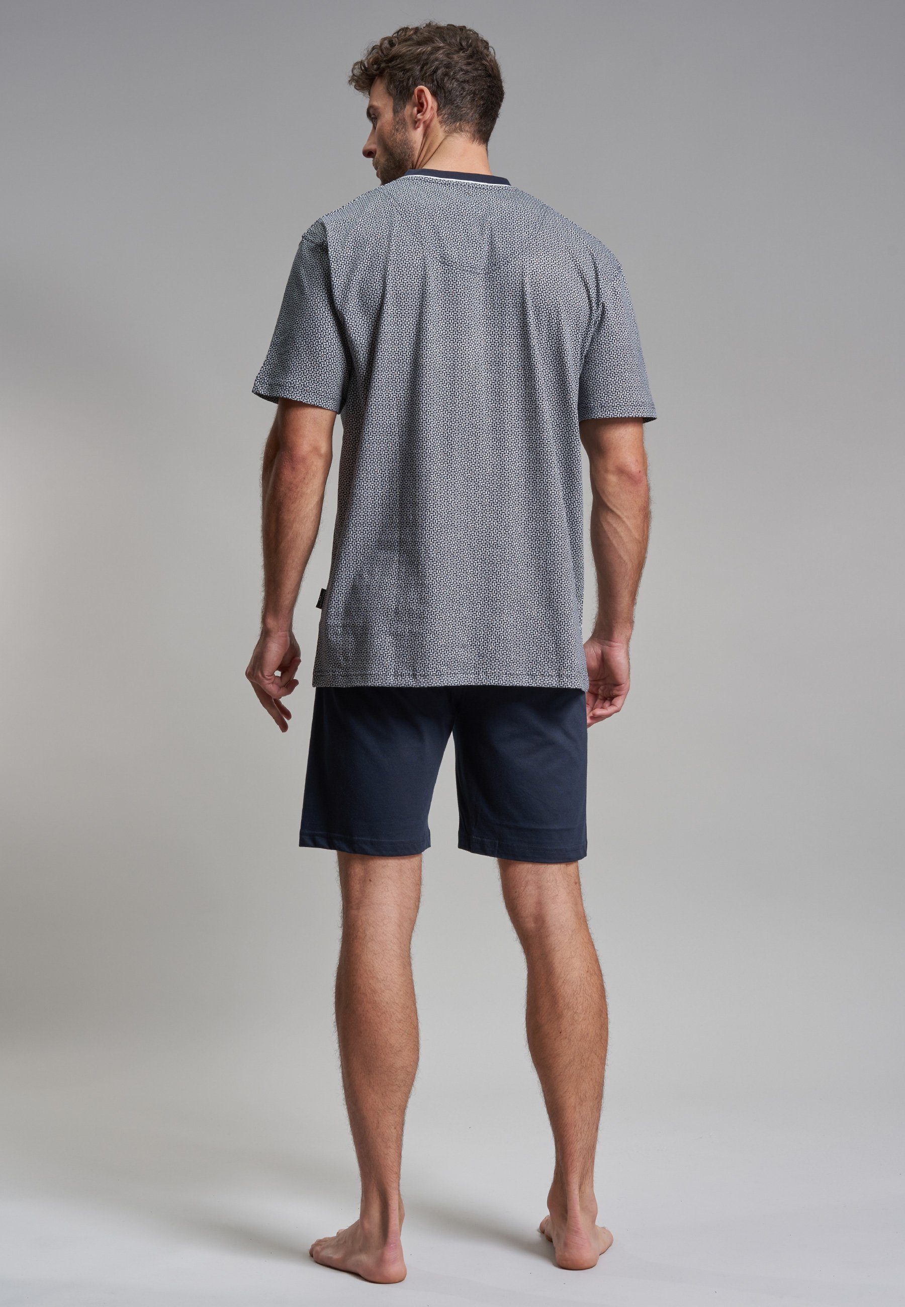 GÖTZBURG Shorty GÖTZBURG Herren Shorty blau bedruckt (1 tlg)