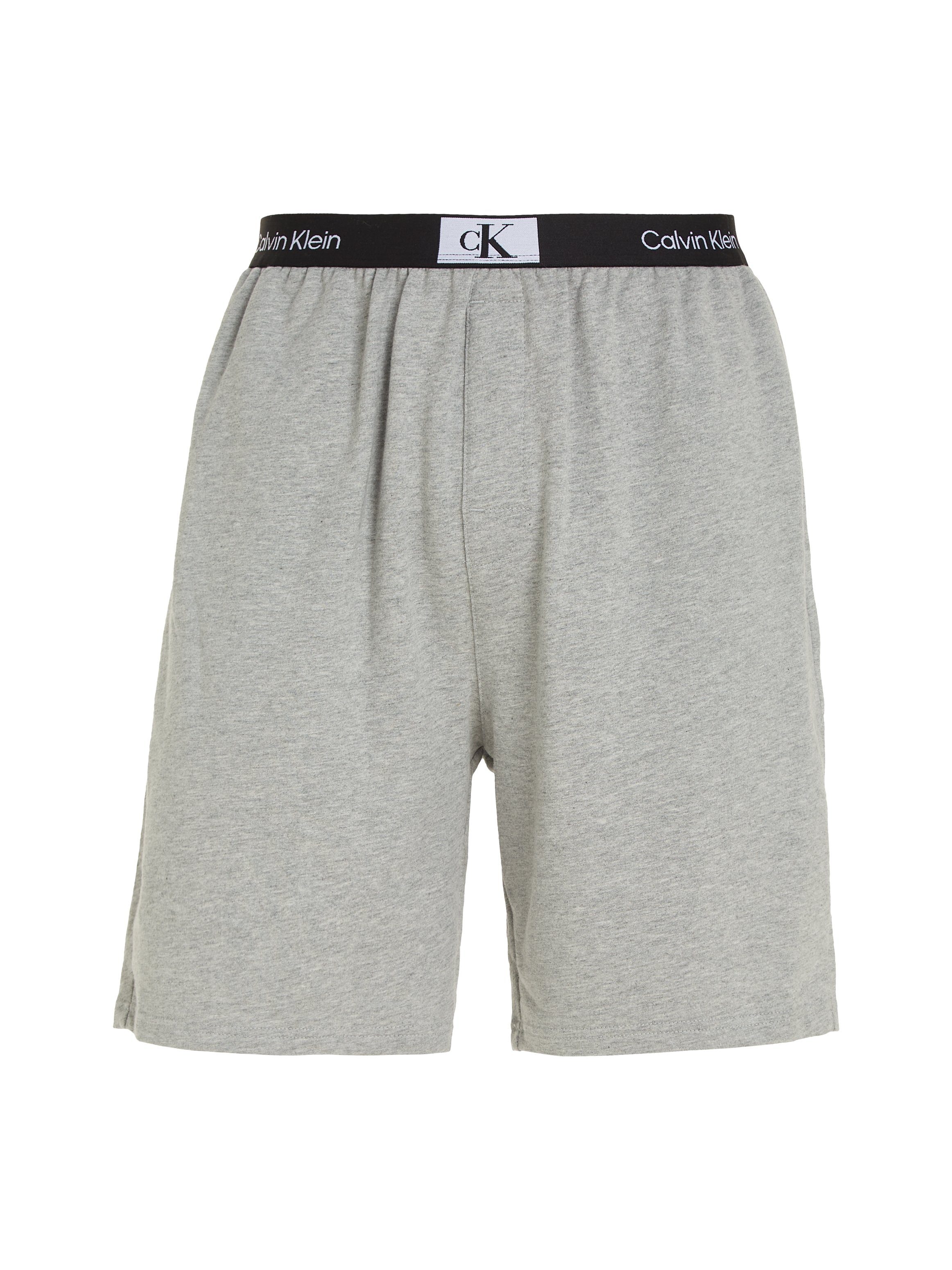 SHORT Calvin GREY-HEATHER Underwear Schlafshorts mit Klein SLEEP Calvin Klein Logo-Elastikbund