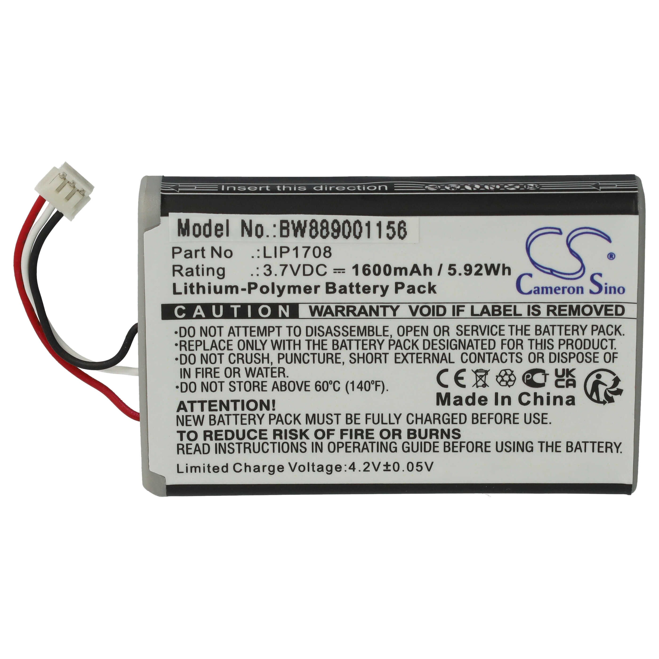 vhbw Akku passend für Sony Playstation 5 DualSense CFI-ZCT1W, DualSense, Akku Akku Li-Polymer 1600 mAh (3,7 V, 1 St), Leistungsfähiger Austausch-Akku für Spielkonsole, Wiederaufladbar