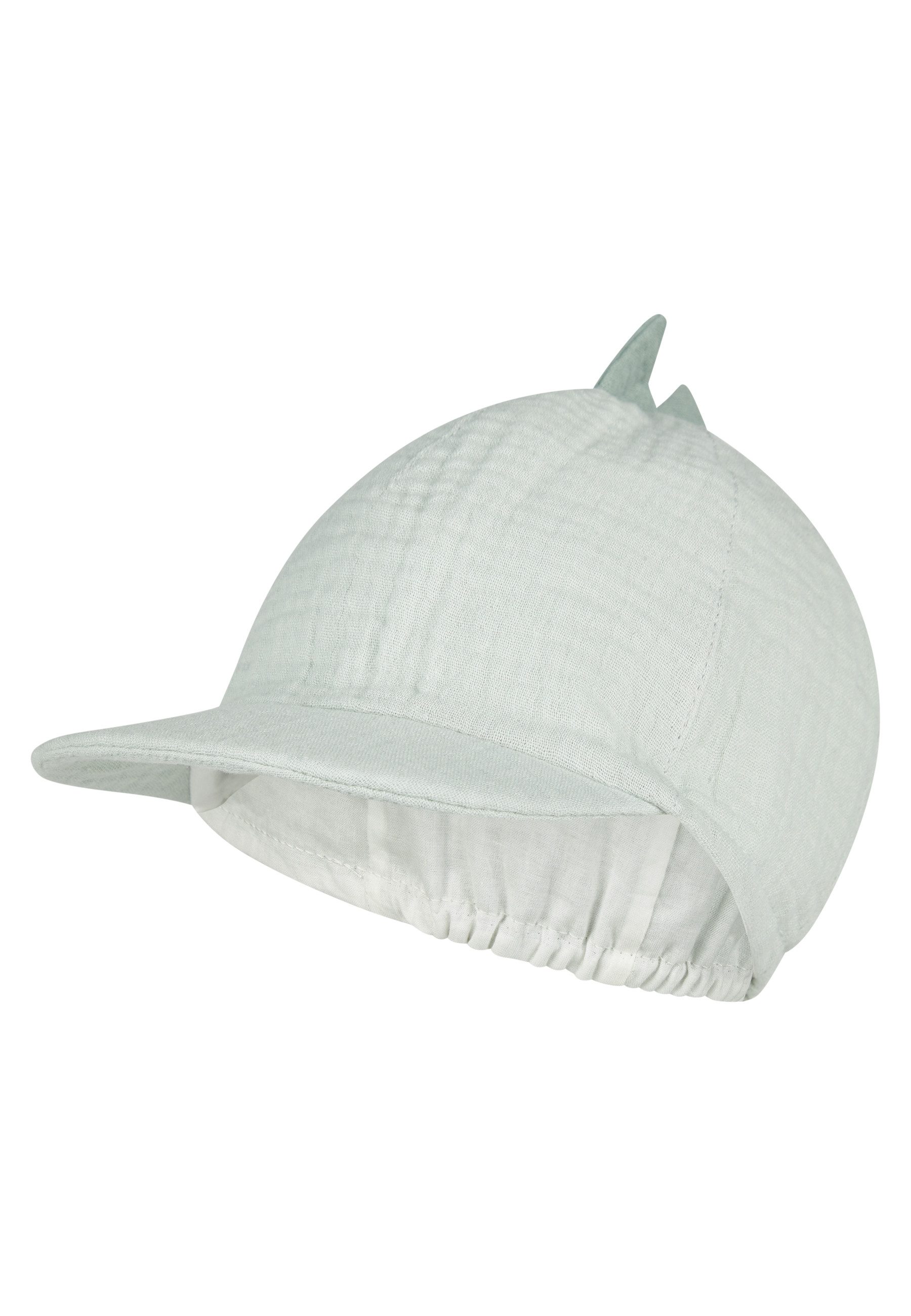 Sterntaler® Schirmmütze 30 Schirmmütze Zacken (1-St) Bio-Schirmmütze aus Musselin mit Zacken, Gummi & Bio-Batistfutter