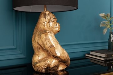 riess-ambiente Tischleuchte KONG 60cm gold / schwarz, Ein-/Ausschalter, ohne Leuchtmittel, Wohnzimmer · Metall · Stoff · Affe · Gorilla-Design · Deko · handmade