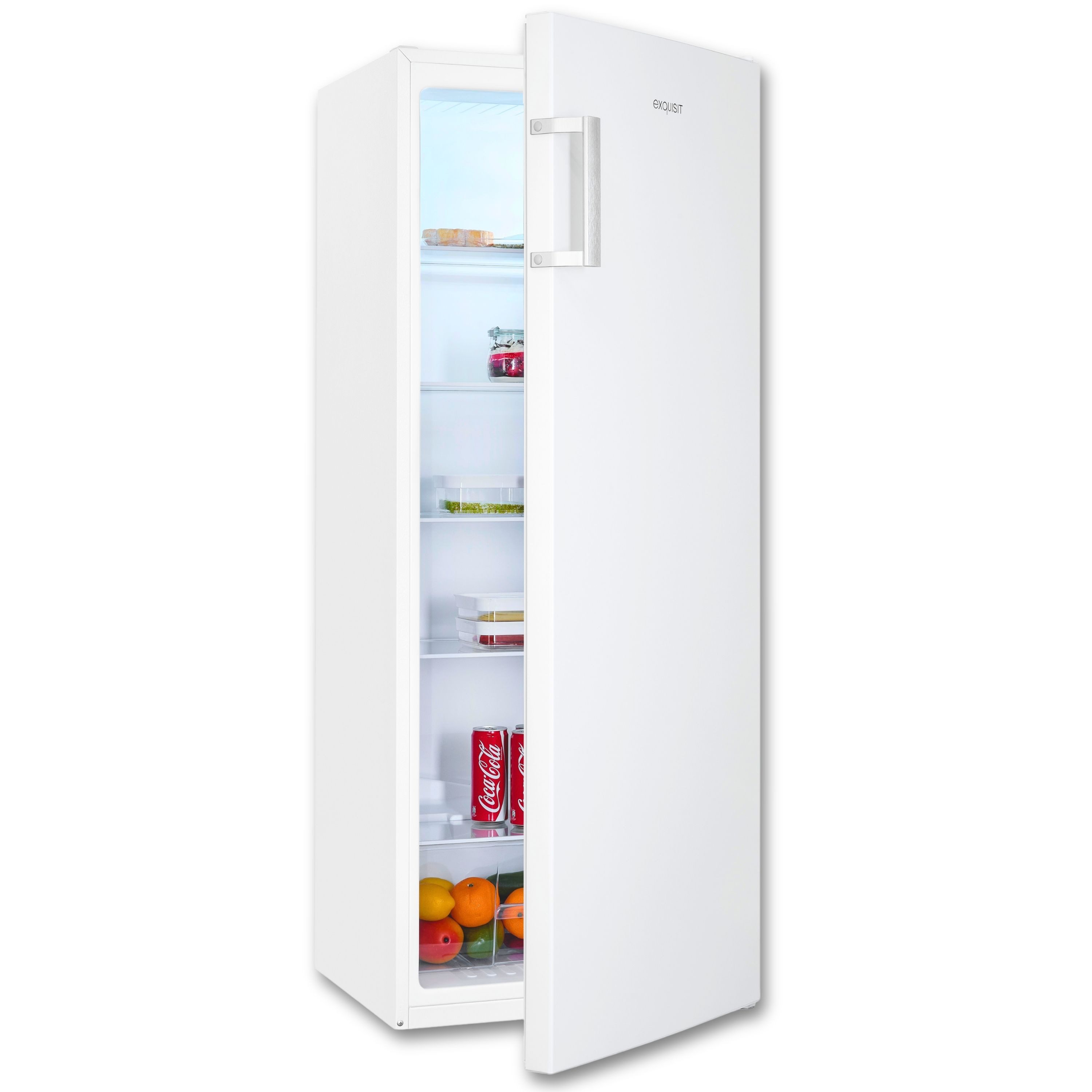 exquisit Kühlschrank KS320-V-H-050D, 144 cm hoch, 54 cm breit, 241 Liter Nutzinhalt, LED-Beleuchtung, Türanschlag wechselbar