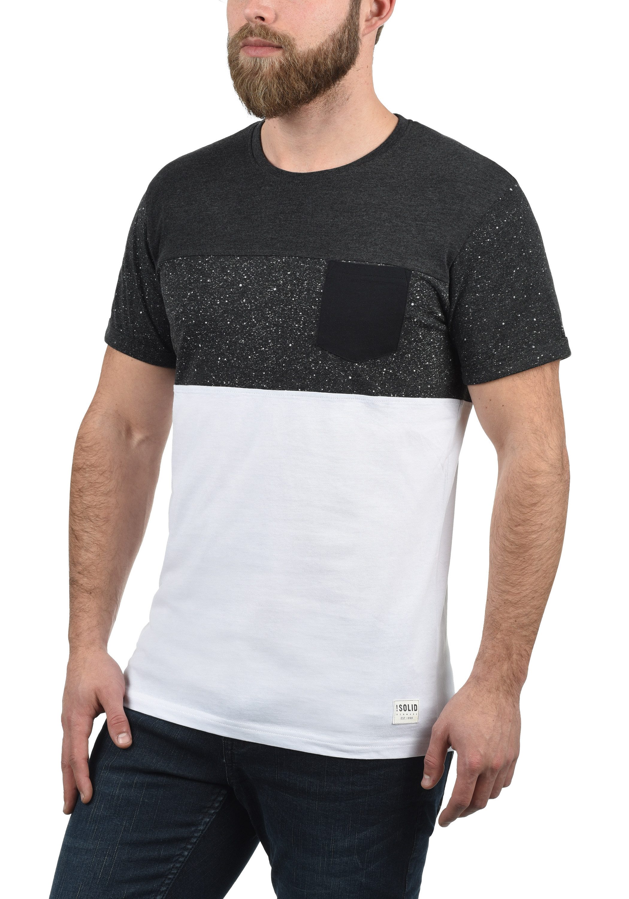 !Solid Rundhalsshirt SDKold Kurzarmshirt mit Brusttasche günstig online kaufen