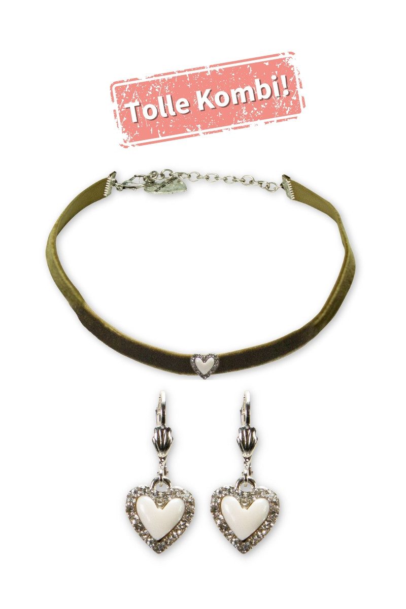 Alpenflüstern Kette mit Anhänger Kropfband - STRASS-HERZ - günstig online kaufen