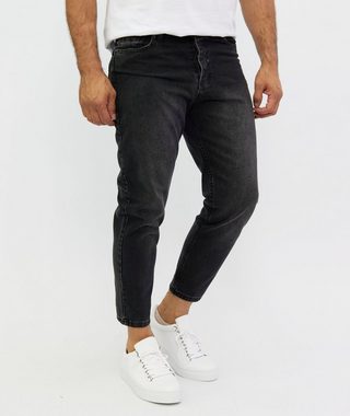 Denim Distriqt Boyfriend-Jeans Lässige Boyfriend Jeans mit ausgefallener Waschung Schwarz W29/L30