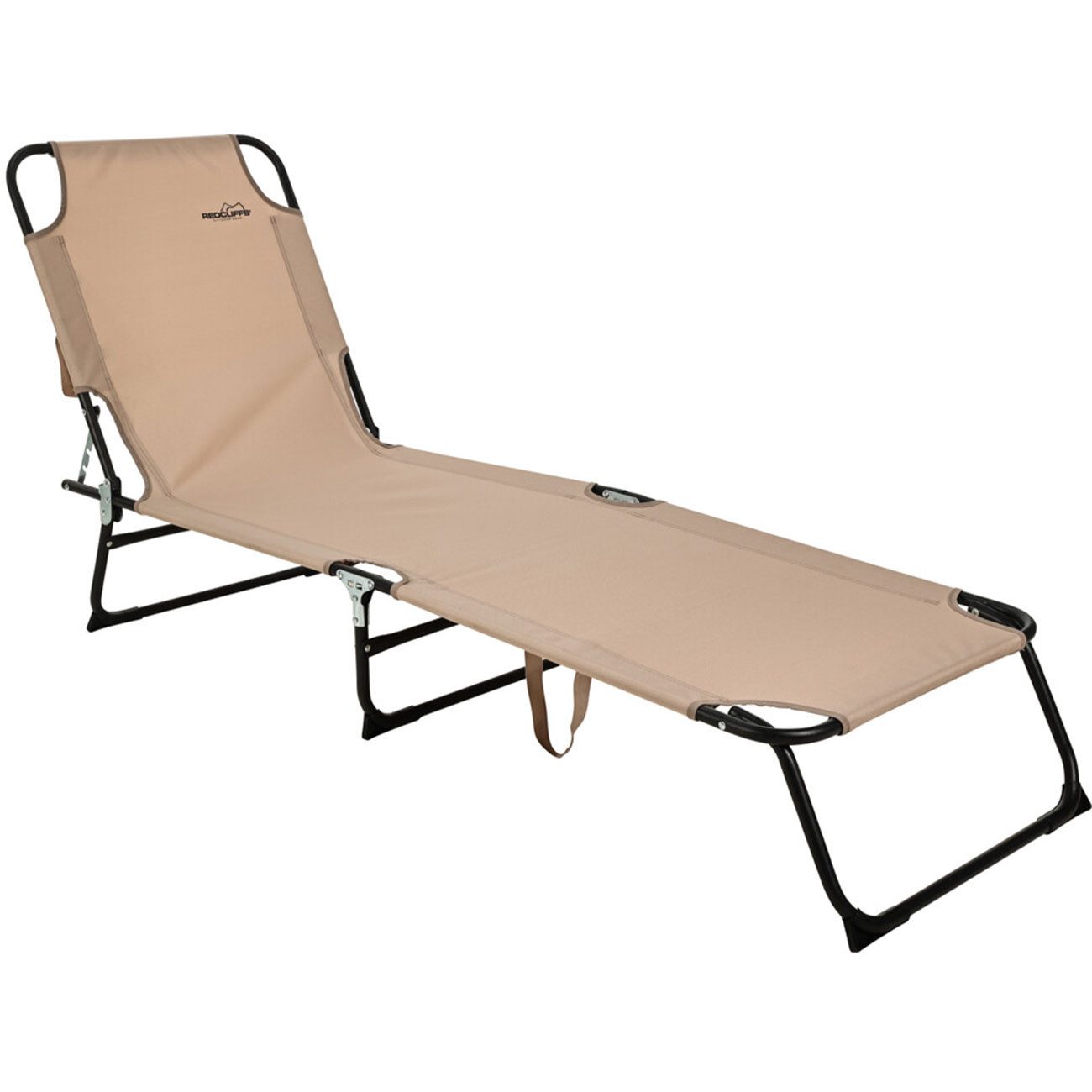 H&S Collection Gartenliege Dreibein Sonnenliege klappbar (187 x 55 cm), Campingliege Beige, 1er-Set, Klappbare Liege aus Oxford-Stoff & Stahlrohr/ca. 187 x 55 x 24cm