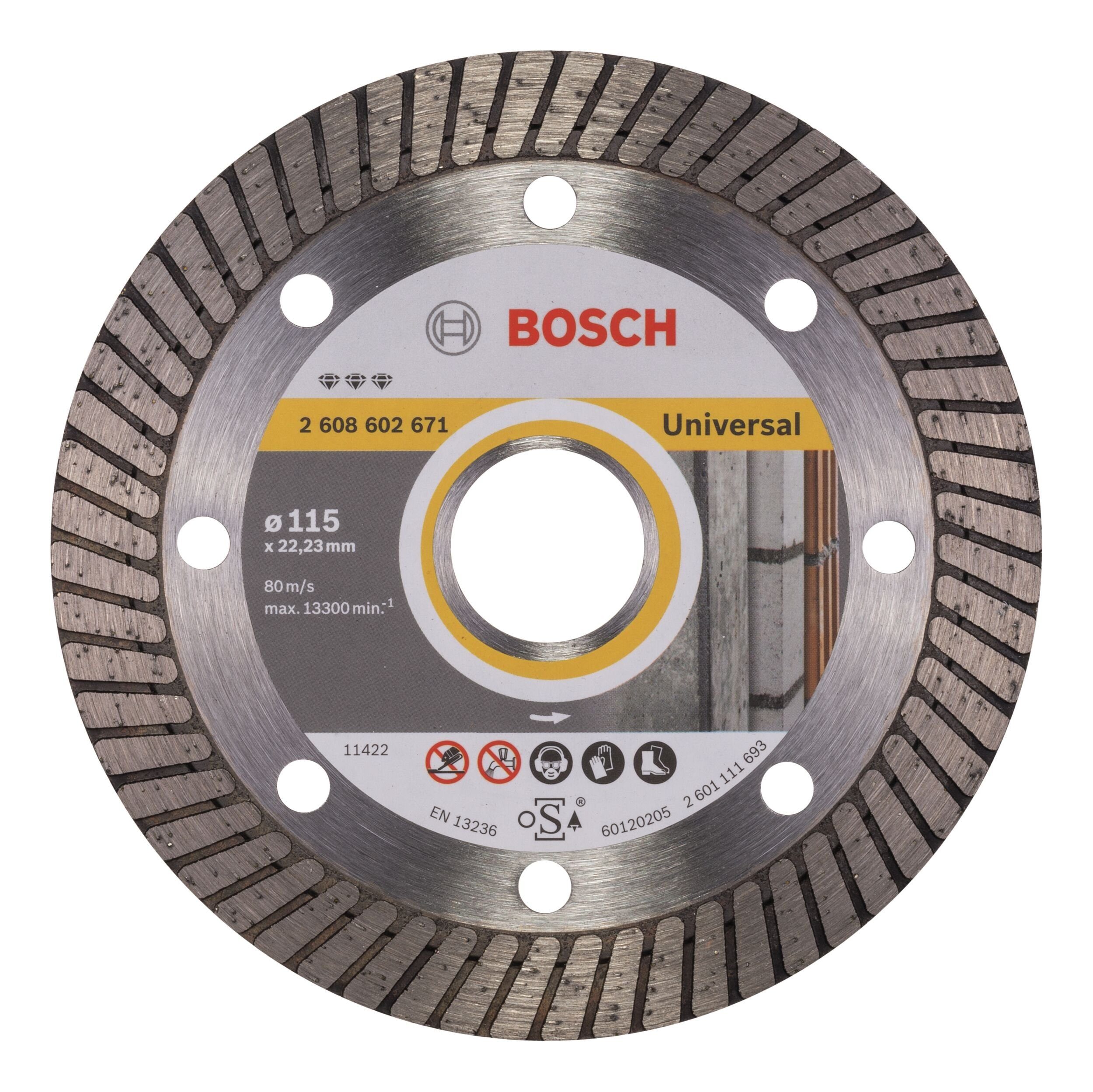 BOSCH Trennscheibe, Ø 115 mm, Best for Universal Turbo Diamanttrennscheibe - 115 x 22,23 x 2,2 x