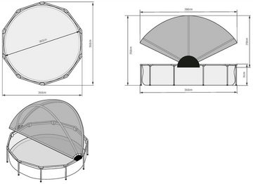 EXIT Framepool Black Wood Pool ø360x76cm, mit Filterpumpe und Sonnensegel - schwarz