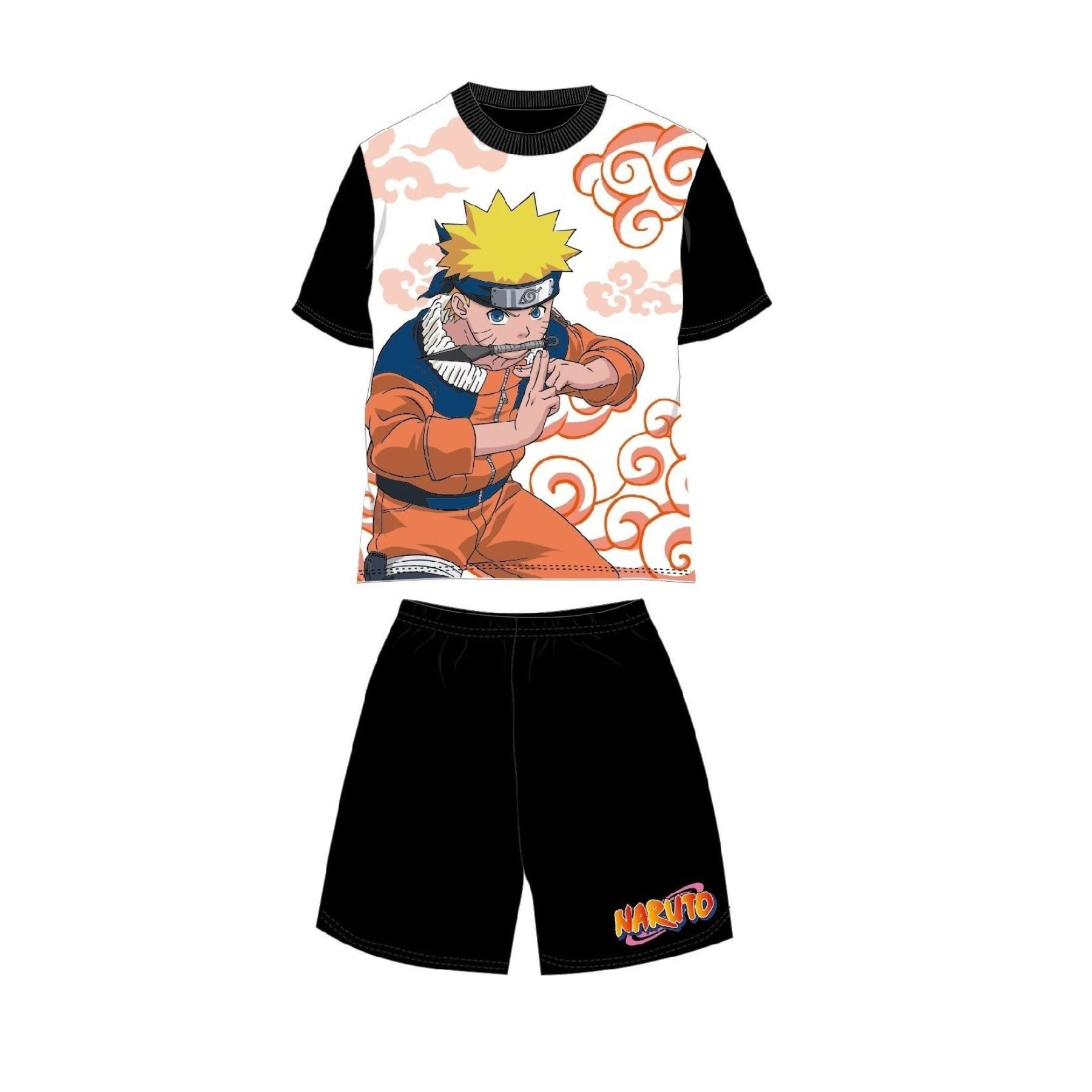 Naruto Pyjama Shortama aus Baumwolle Schlafanzug kurzer Nachtanzug für Kinder