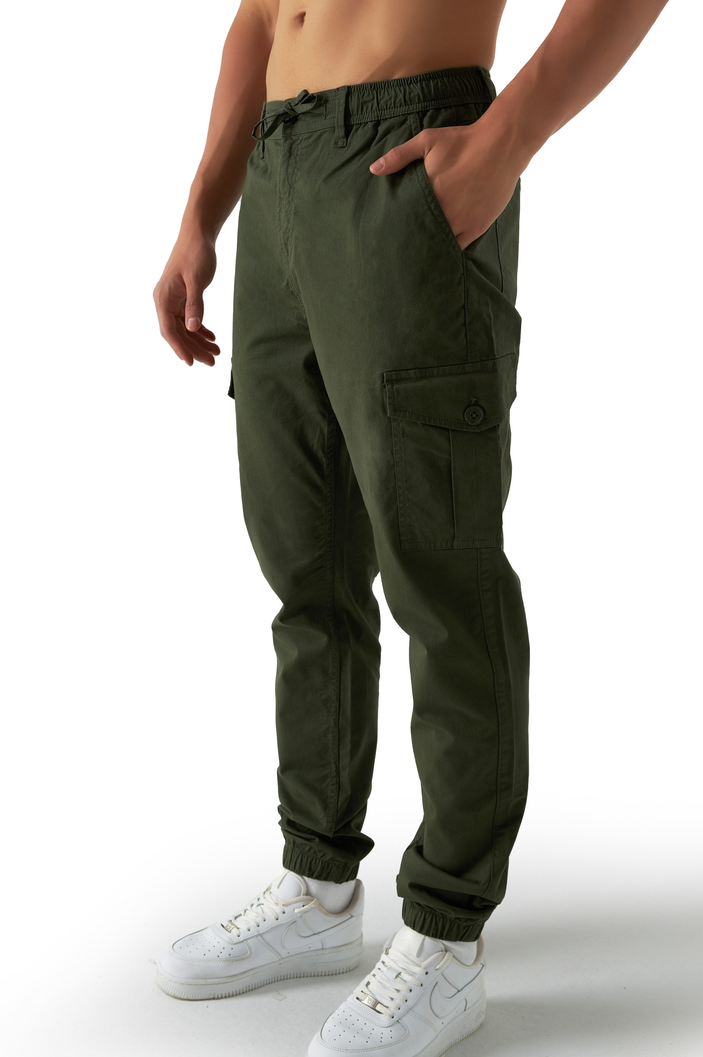 Smith & Solo Cargohose Herren, Hose Lang Chino mit Kordelzug