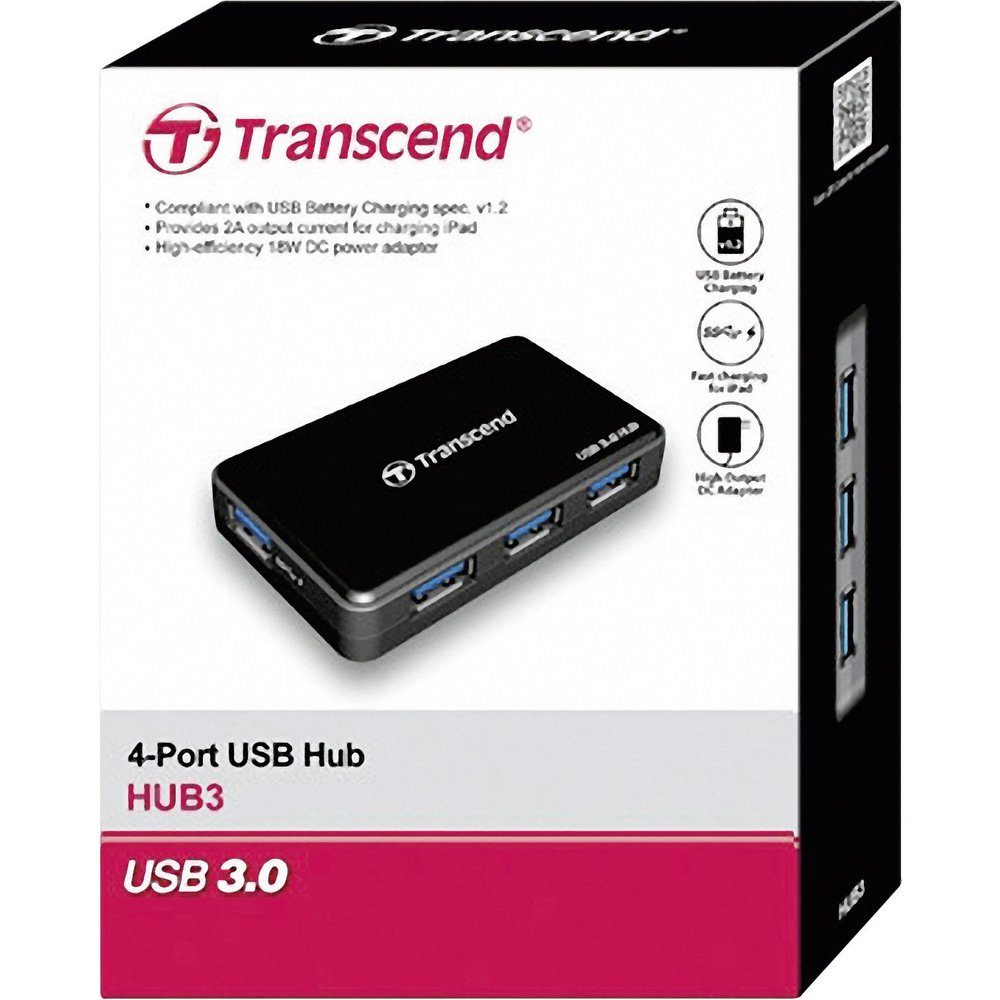 Transcend USB-Verteiler Transcend TS-HUB2C 4 Port USB 3.2 Gen 1-Hub (USB 3.0) Schwarz