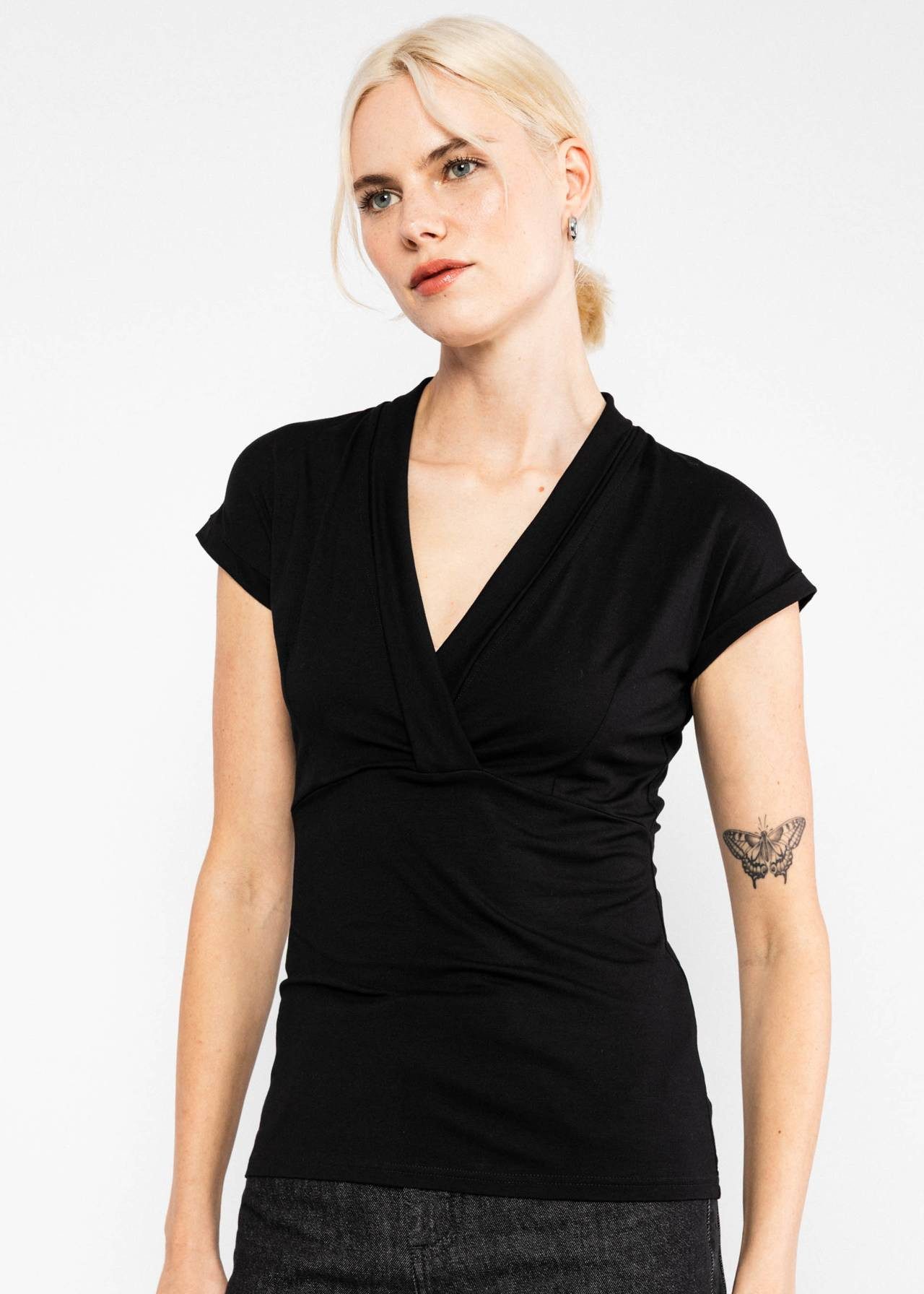 Blutsgeschwister Kurzarmshirt - Mon Cher Cache-C?ur - T-Shirt Damen - Wickelshirt - Jerseyshirt