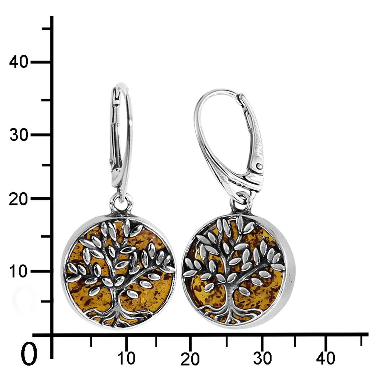 OSTSEE-SCHMUCK Paar Ohrhänger Ostsee-Schmuck Ohrhänger Lebensbaum 17 mm (2-tlg)