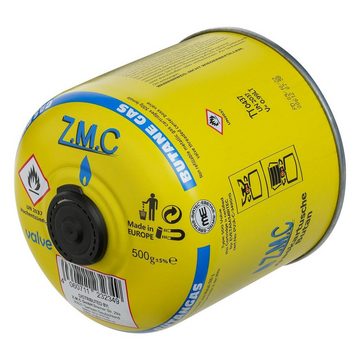 ZMC Gaskartusche 3x Universal Camping Propan Butan Gas 500g Schraubventil Gaskartusche, Zubehör für Butangas Druckgasdose Für Gaskocher / Gaslötgeräte / Abflammgeräte Eurogewinde, Schraubventil Gaskartuschen 990ml Ventilkartusche Gewindeanschluß