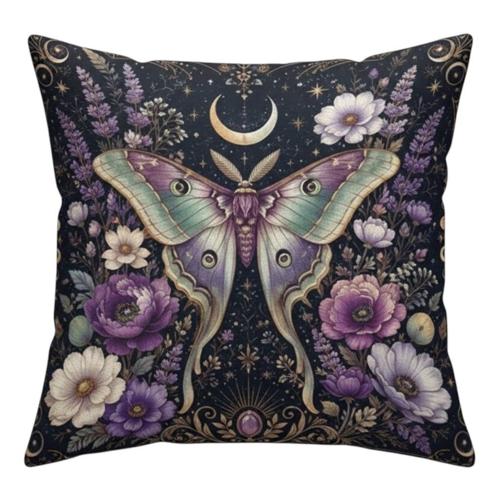 Dark-Desires Dekokissen Witchy Motten Gothic Kissen Dekokissen mit Füllkissen 45 x 45 cm, Witchy Motten Gothic Kissen Dekokissen mit Füllkissen 45 x 45 cm