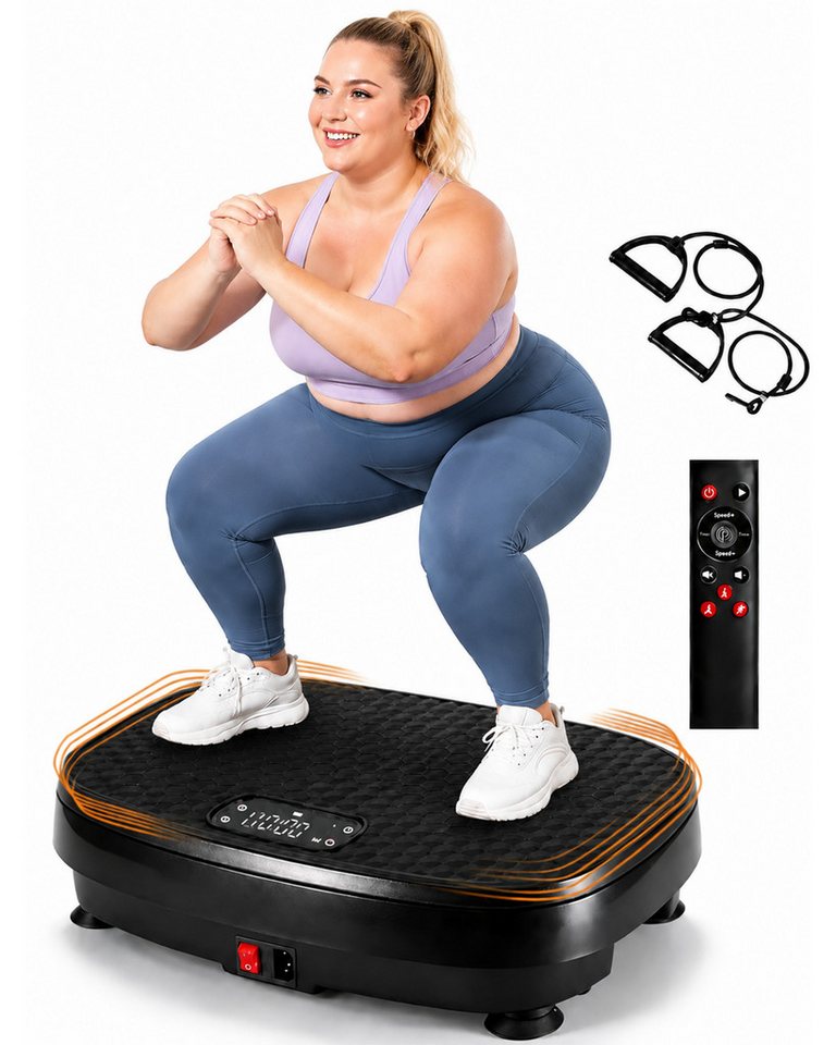 Nettlife Vibrationsplatte 9 Trainingsprogramme 199 Intensitätsstufen, 200 W, Vibration Plate Bluetooth Fitnessgeräte Zuhause Max. Belastung 150 KG