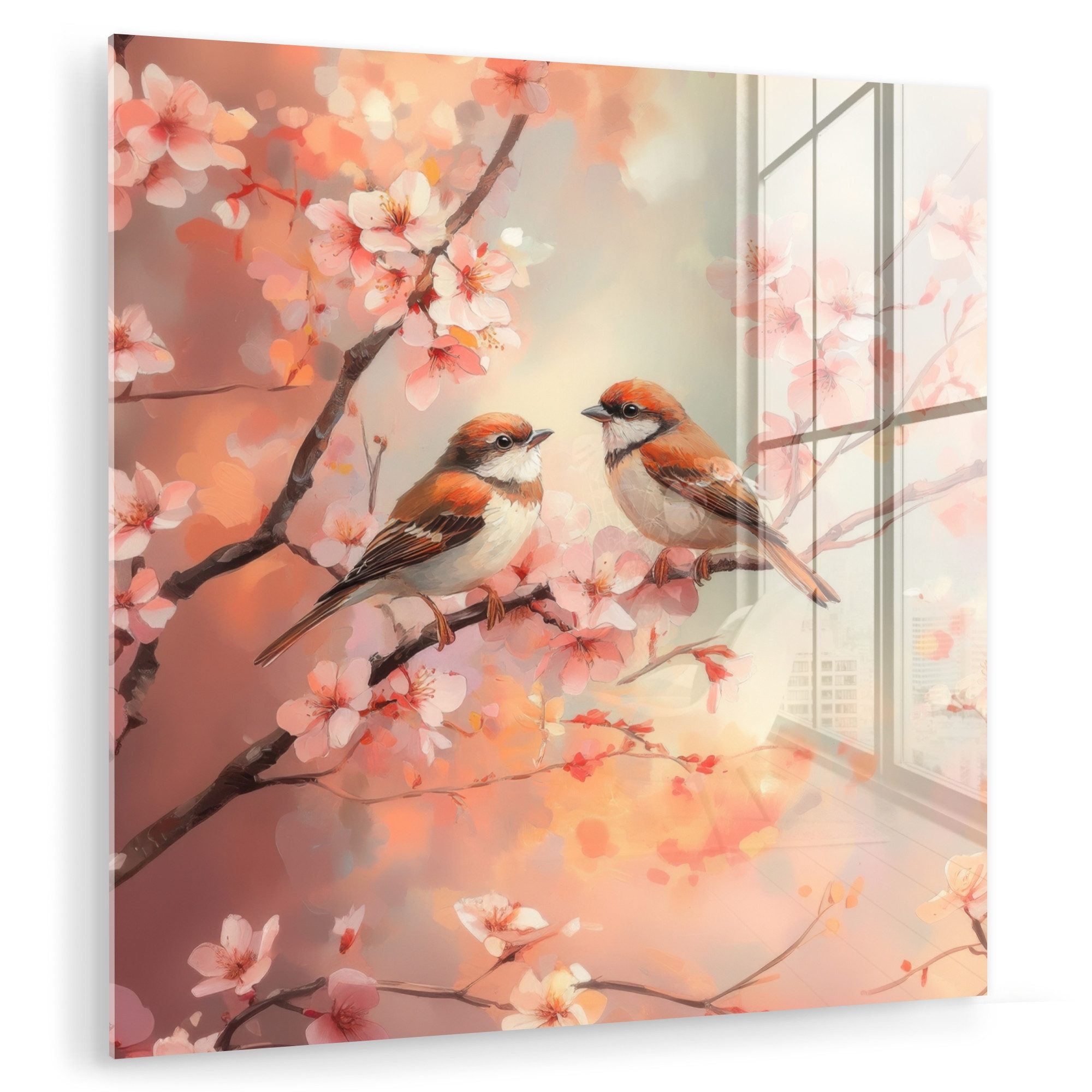 MuchoWow Acrylglasbild Vögel - Romantisch - günstig online kaufen