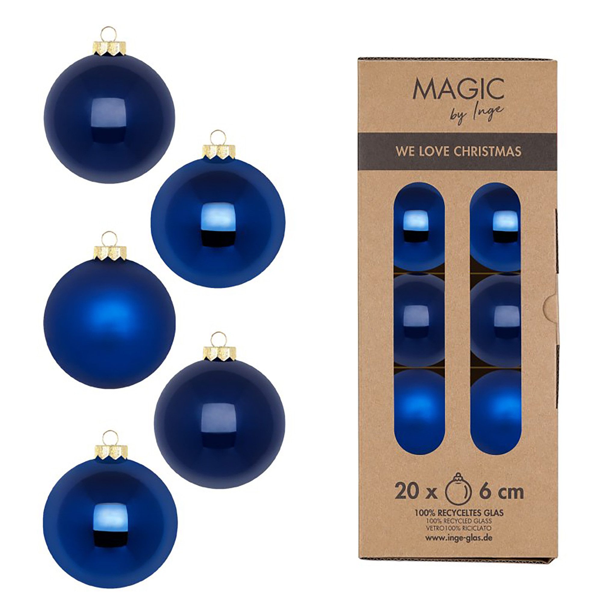 MAGIC by Inge Weihnachtsbaumkugel, Weihnachtskugeln Glas 6cm 20 Stück - Roy günstig online kaufen