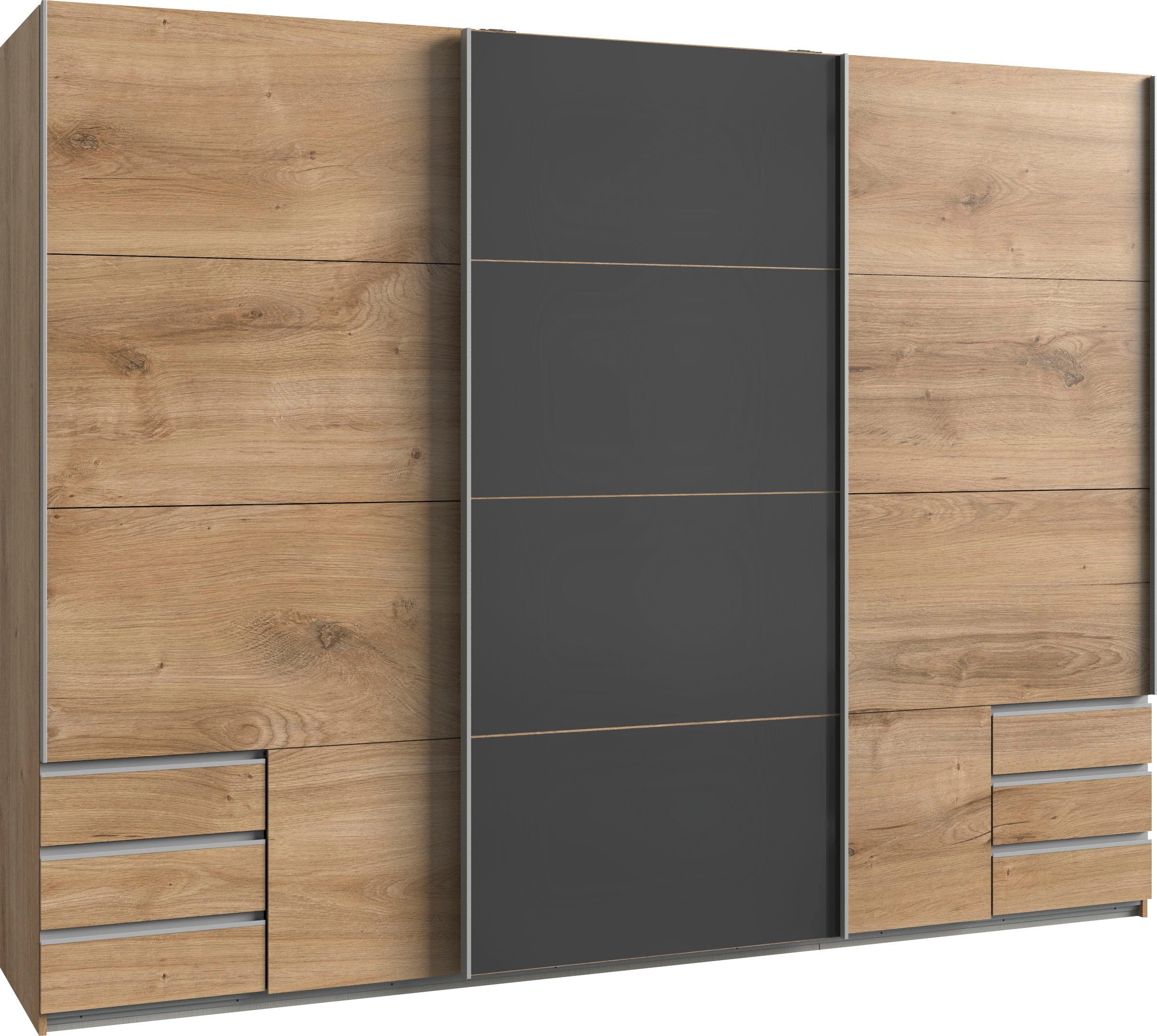 Wimex Schwebetürenschrank Valencia mit Glaselementen und Schubkästen