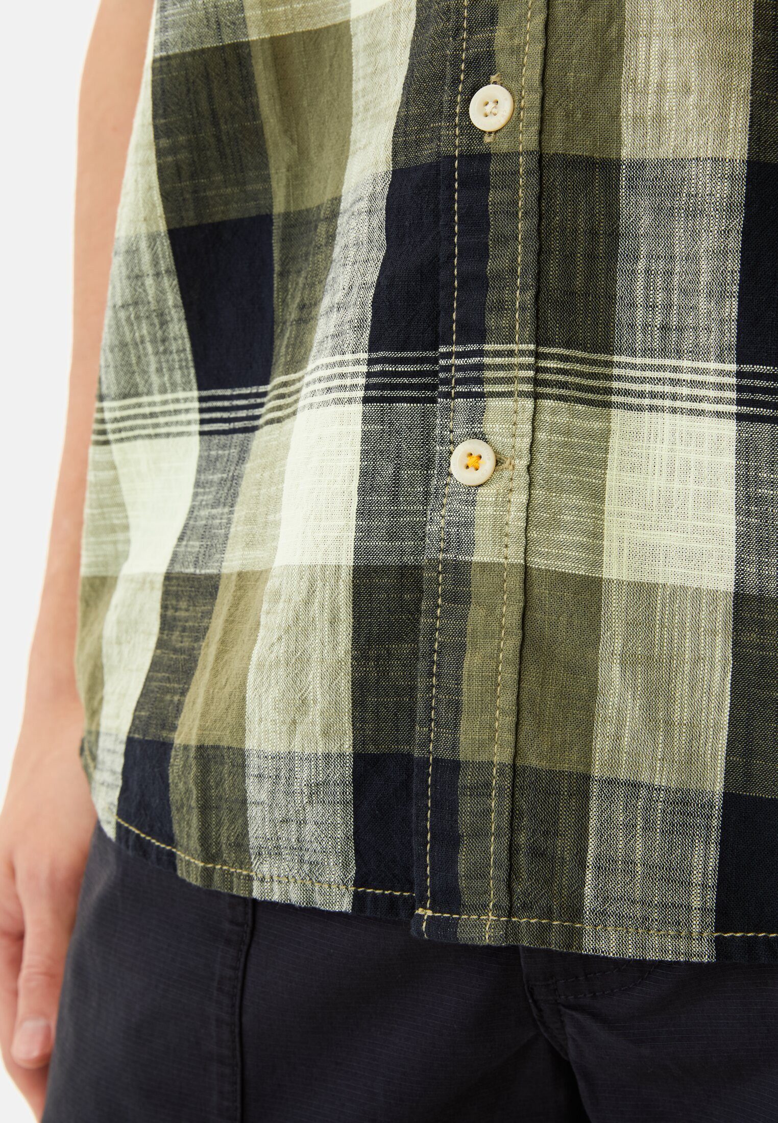 camel active Kurzarmhemd aus reiner Baumwolle Kurzarm Button-Down