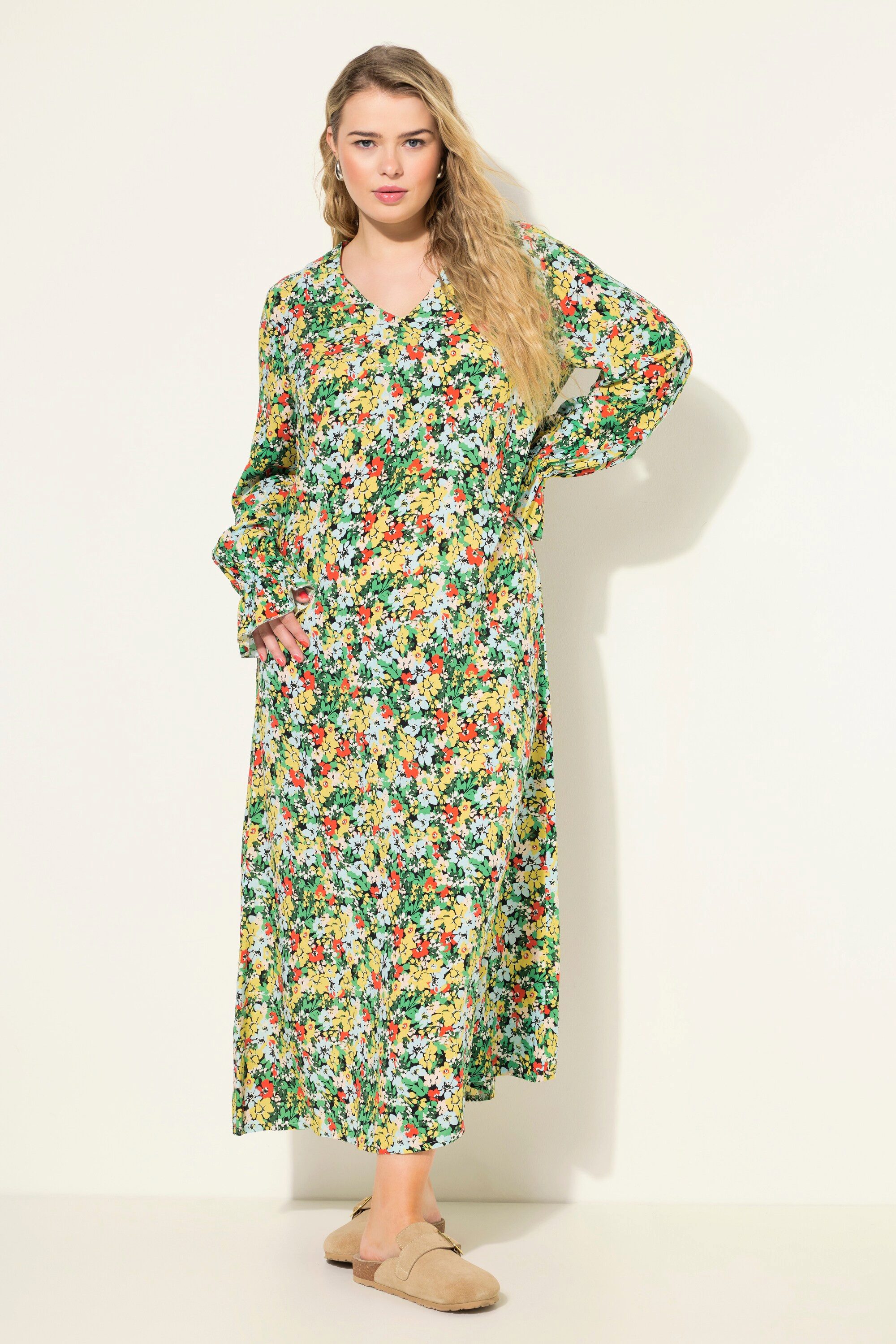 Studio Untold Maxikleid Maxikleid A-Line Flower Print Langarm