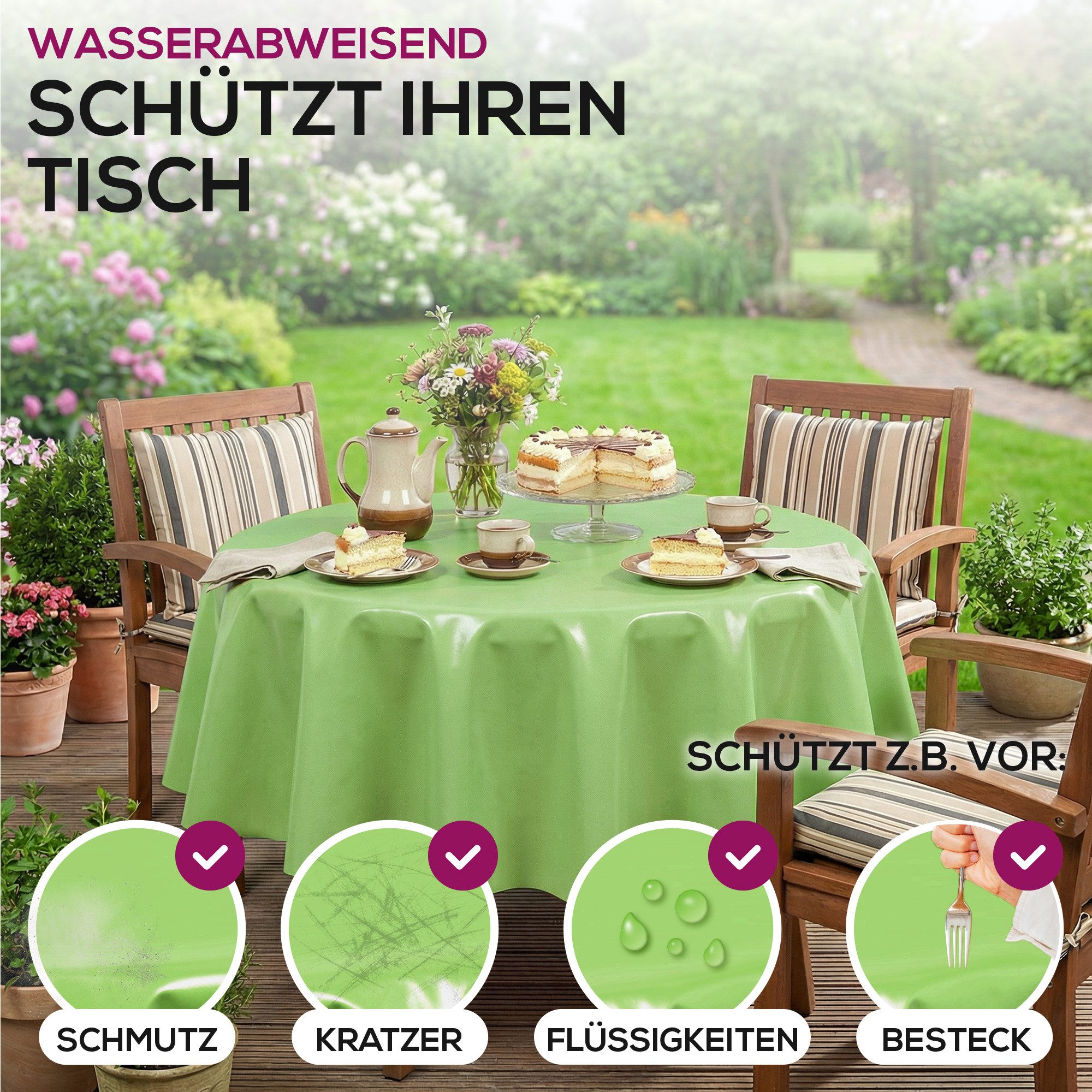Beautex Tischdecke Wachstuchtischdecke einfarbig abwischbar fleckenabweisend aus uni (1-tlg), Wasserundurchlässig, Strapazierfähig, Zuschneidbar, Pflegeleicht