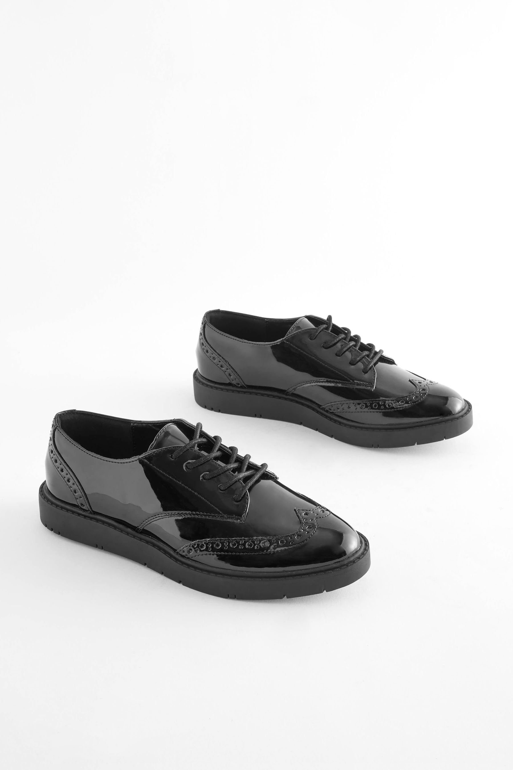 mit Schnürschuh Next Patent Forever Brogue-Schnürer (1-tlg) Black dicker Sohle Comfort®