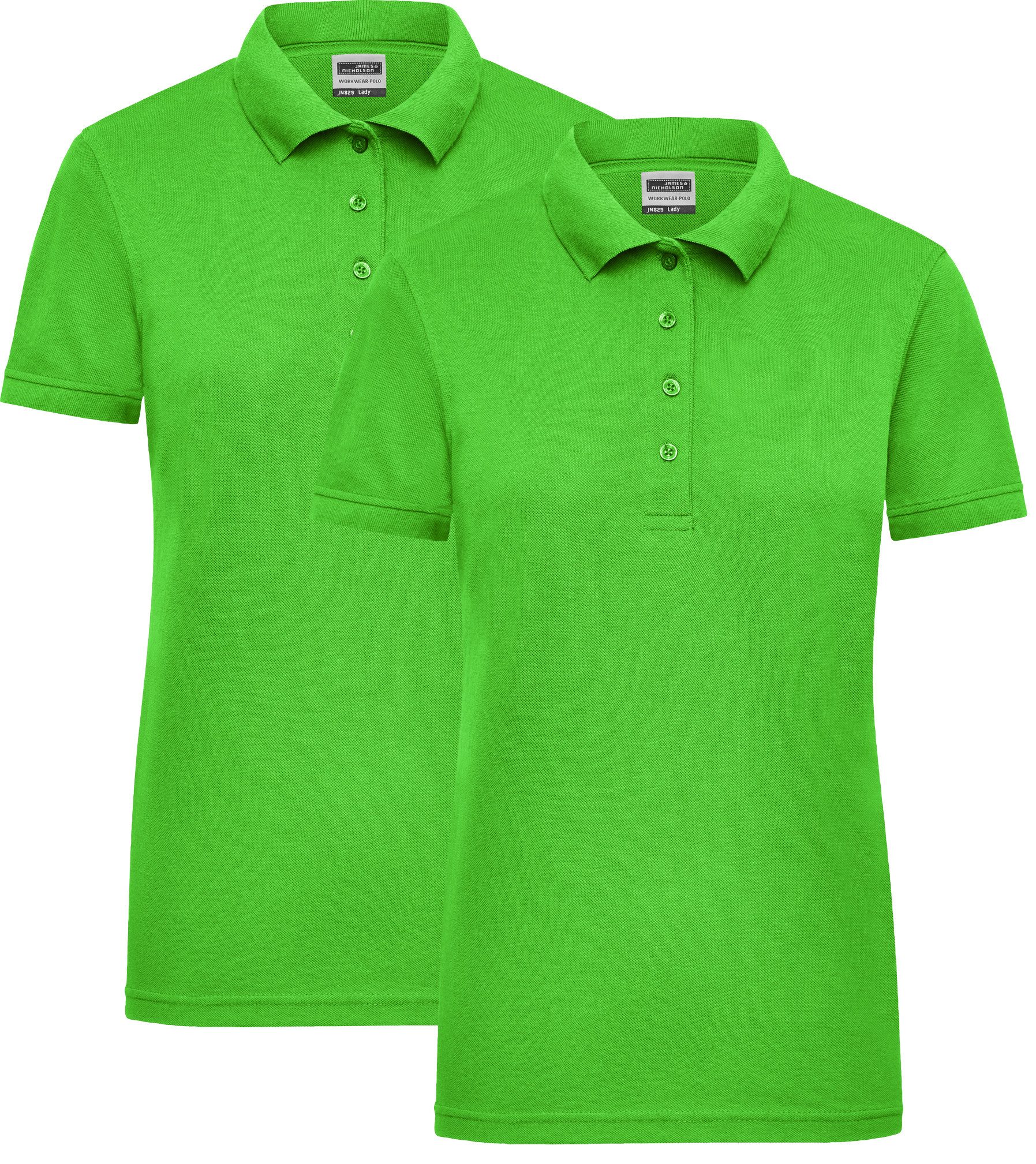 James & Nicholson Poloshirt Doppelpack Damen Poloshirt mit leichter Taillierung JN829 (Doppelpack, 2er-Pack) robuste Materialmischung