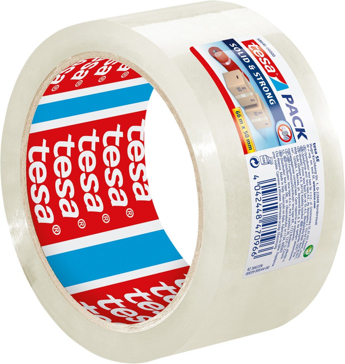 Klebeband tesa Pack Solid & Strong 66 m x 50 mm, transparent