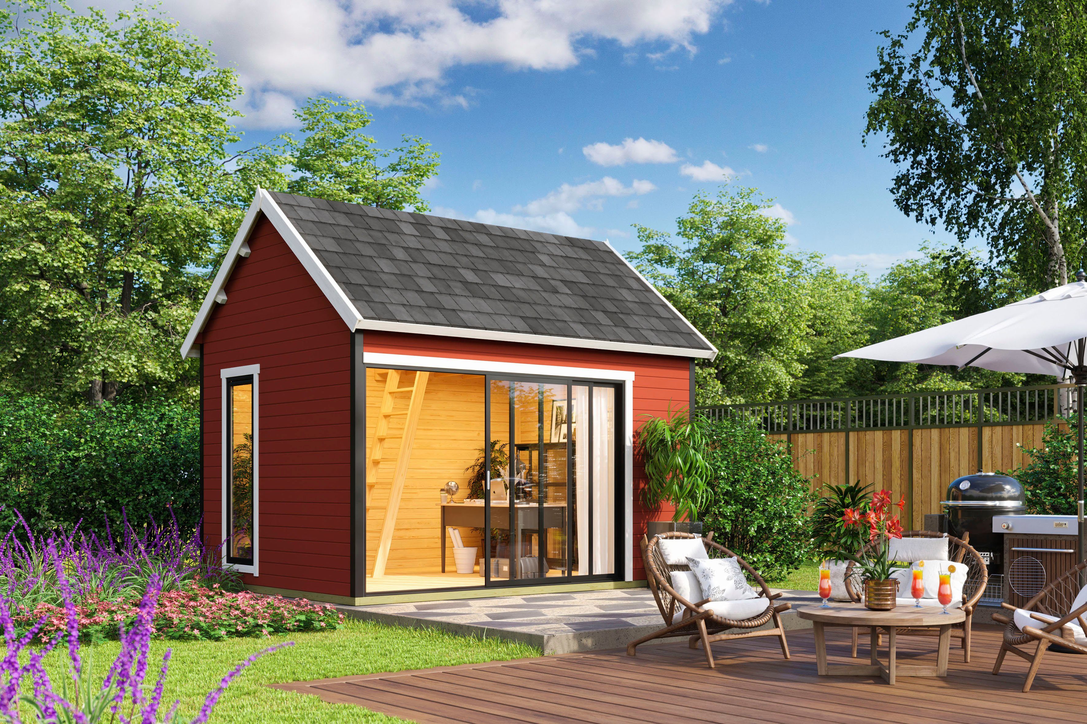 LASITA MAJA Gartenhaus MURANO, BxT: 430x336 cm, (Set, inkl. Fussbodenbretter zum verlegen)