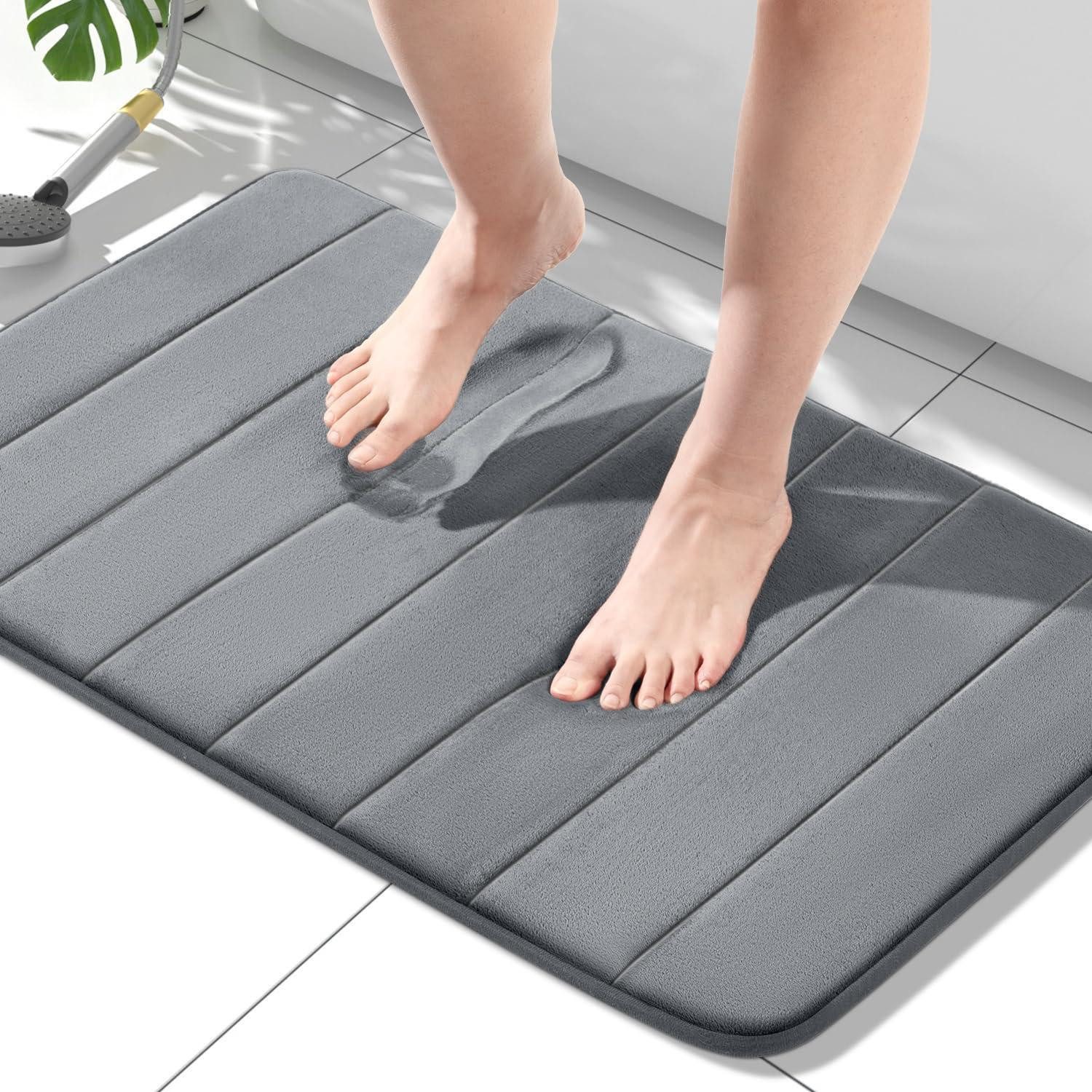 LuxusKollektion Schaum-Badematte Badematte Memory Schaum 60x90cm Dunkelgrau