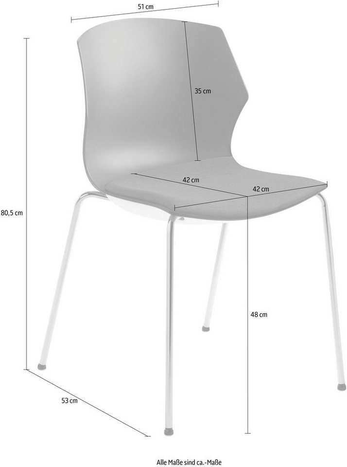 Mayer Sitzmöbel Stapelstuhl Stapelstuhl myPRIMO, stapelbar, ideal für  Küche, Esszimmer oder auch Warte-oder Besprechungsbereiche