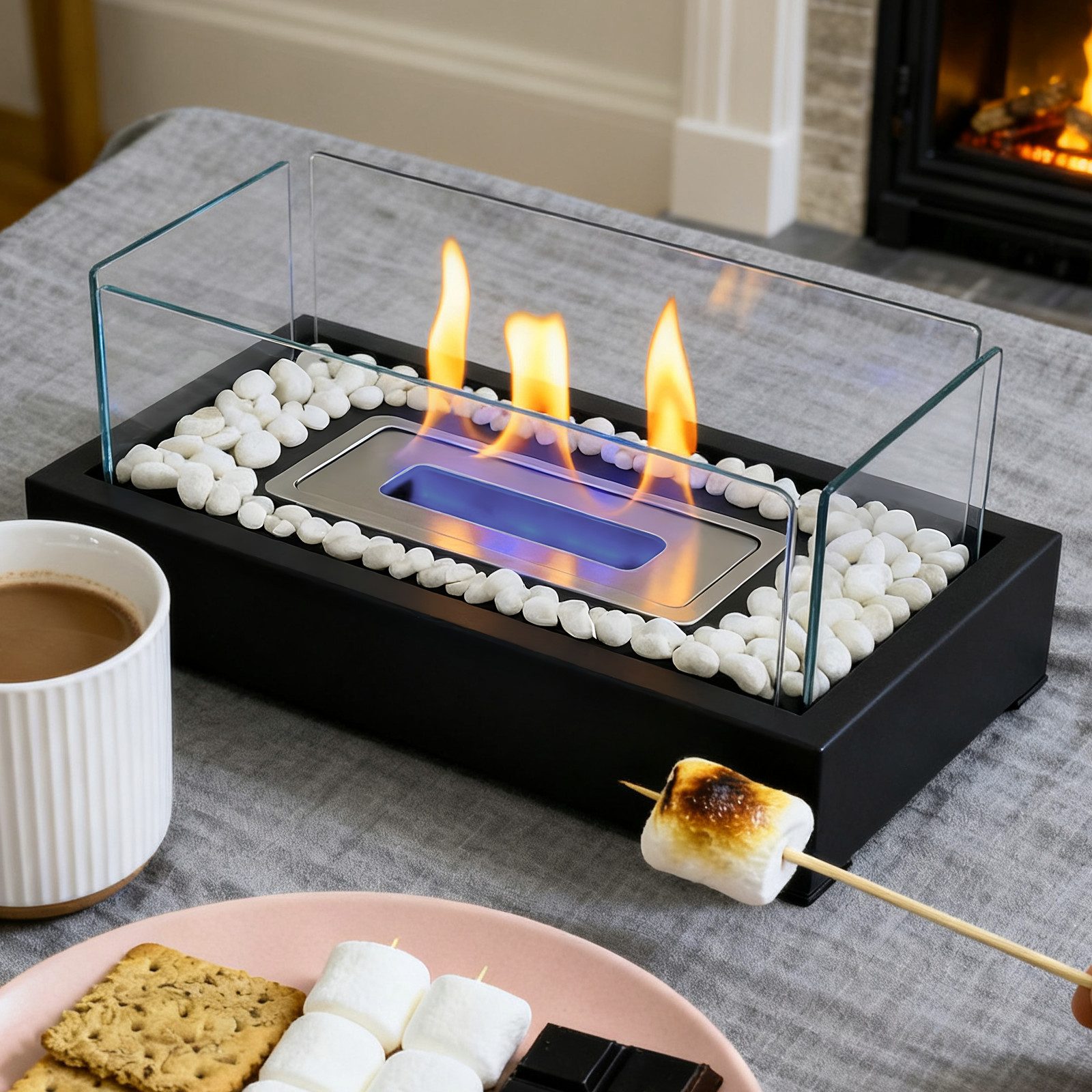 ZMH Tischfeuer Ethanol Tischfeuerstelle Tischkamin Bioethanol Stimmungsvoll günstig online kaufen