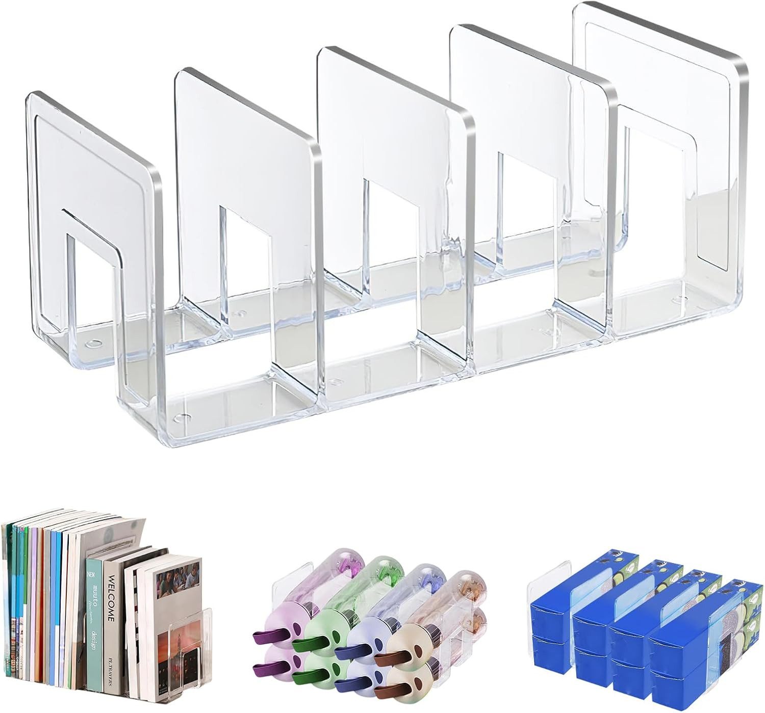 FELIXLEO Zeitungsständer Marte Vanci Zeitschriftenhalter Acryl,4 Fächer,Schreibtisch Organizer (1 St)